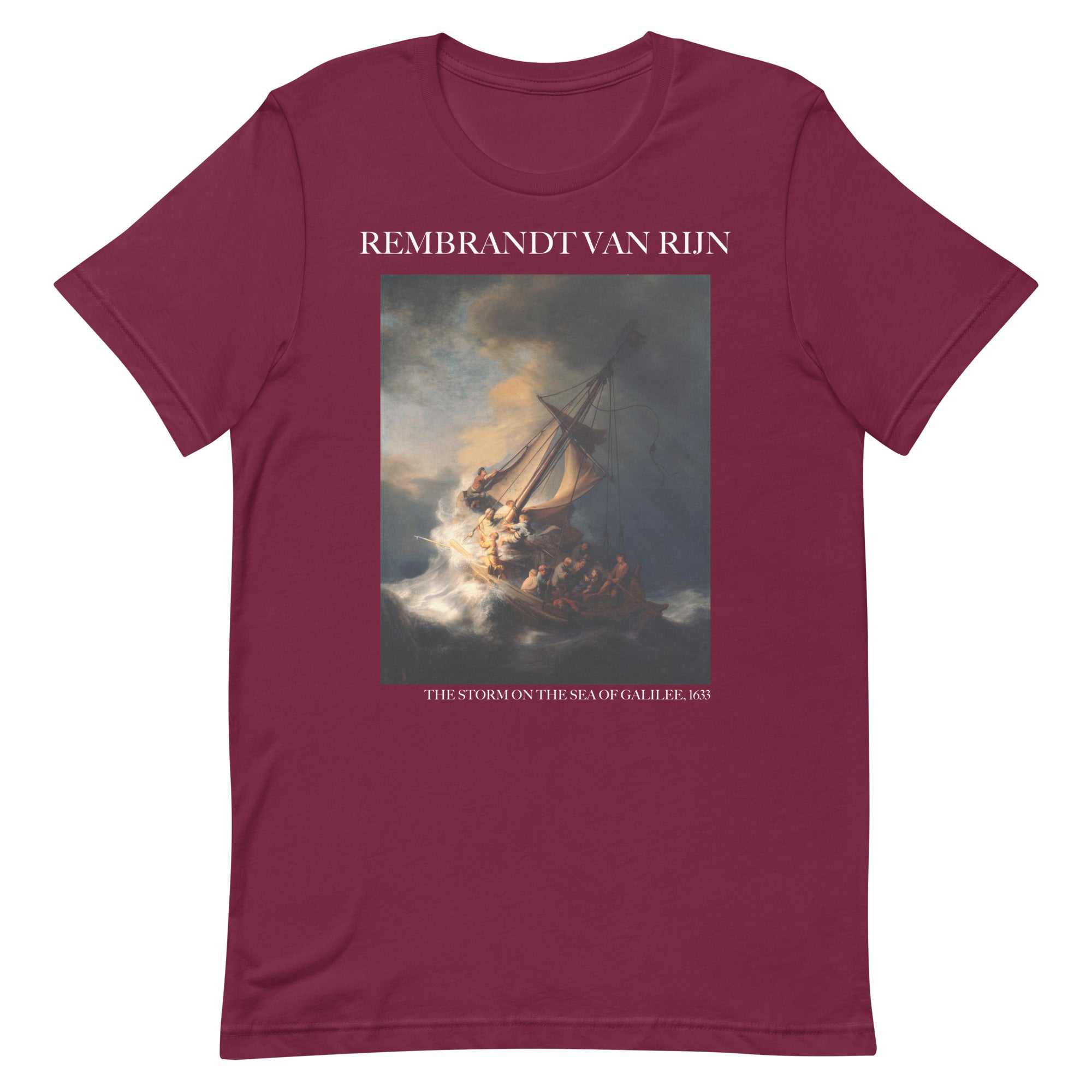 Rembrandt van Rijn 'Der Sturm auf dem See Genezareth' Berühmtes Gemälde T-Shirt | Unisex Klassisches Kunst-T-Shirt