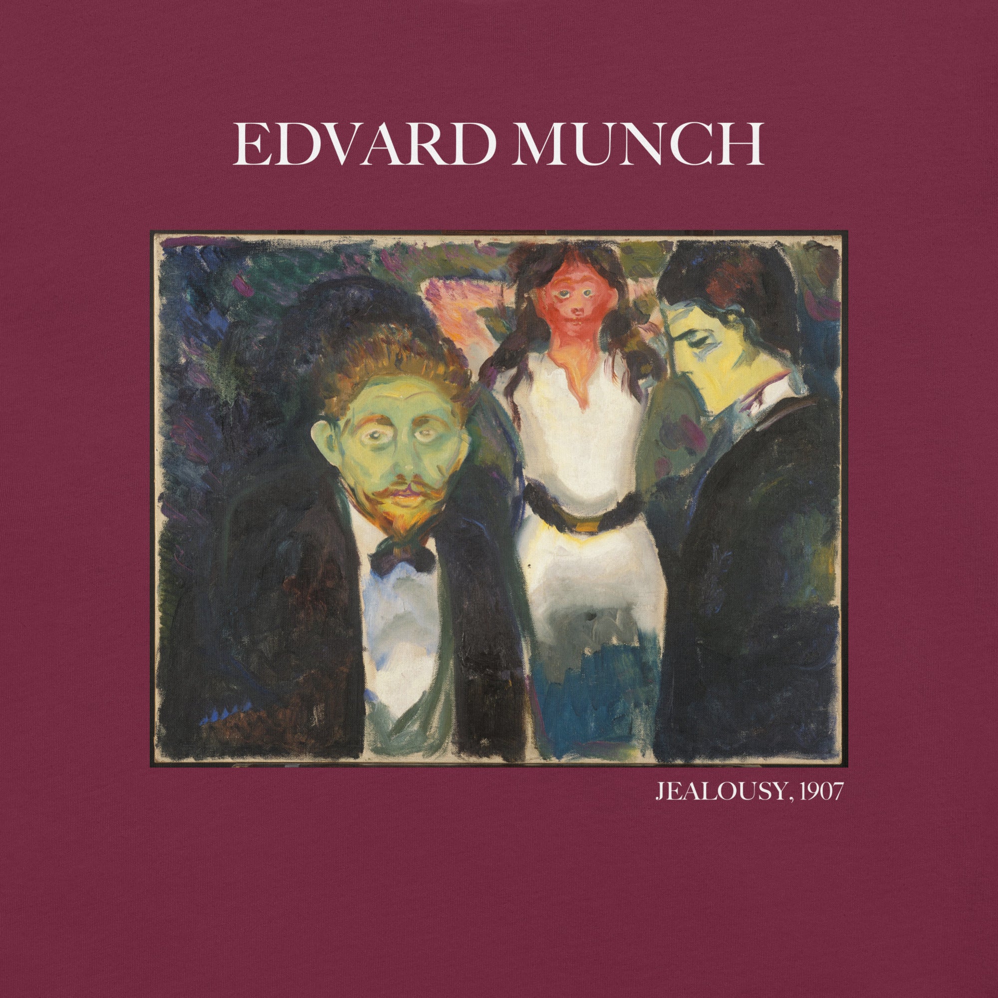 Edvard Munch T-Shirt „Eifersucht“ – berühmtes Gemälde – Unisex-T-Shirt im klassischen Kunststil