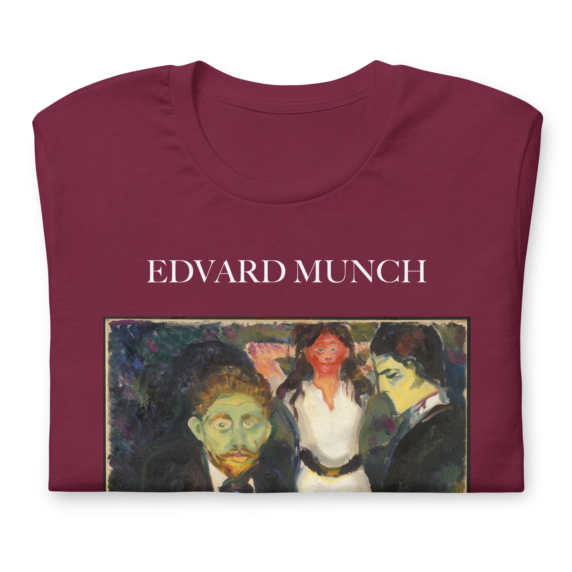 Edvard Munch T-Shirt „Eifersucht“ – berühmtes Gemälde – Unisex-T-Shirt im klassischen Kunststil