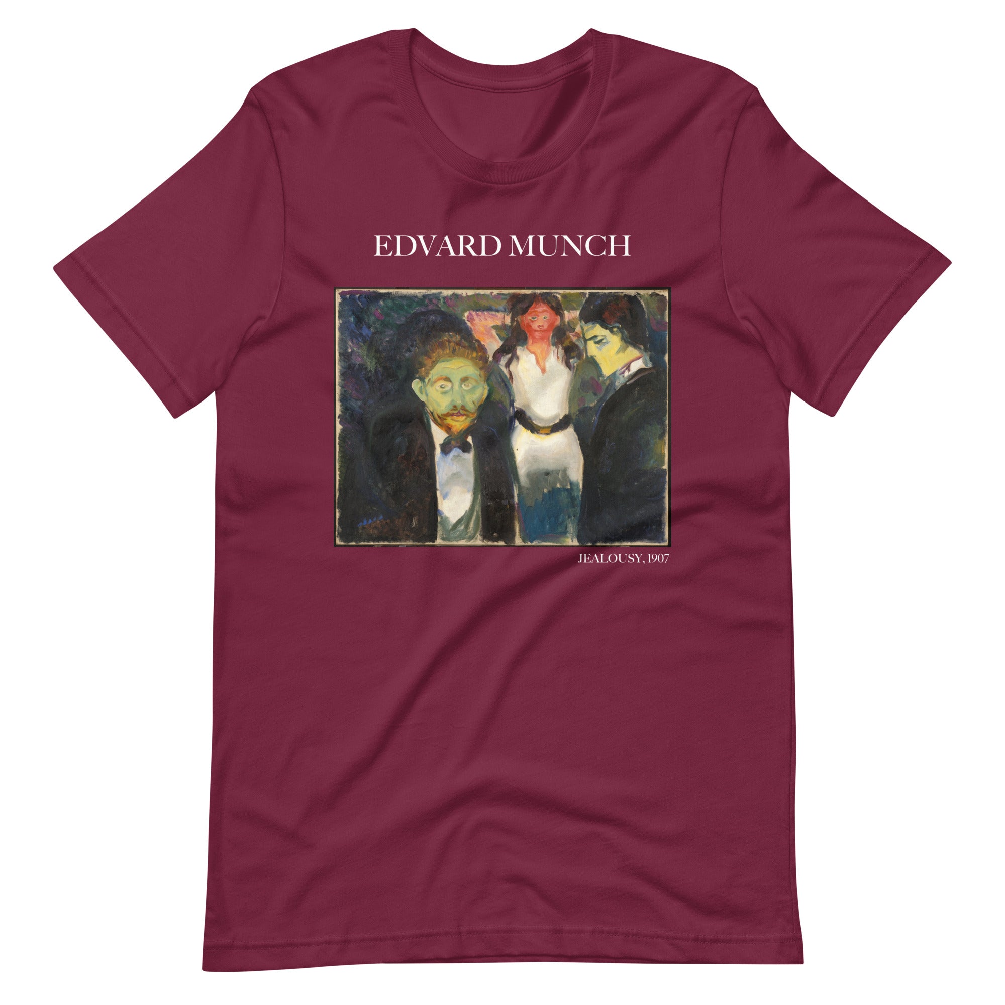 Edvard Munch T-Shirt „Eifersucht“ – berühmtes Gemälde – Unisex-T-Shirt im klassischen Kunststil