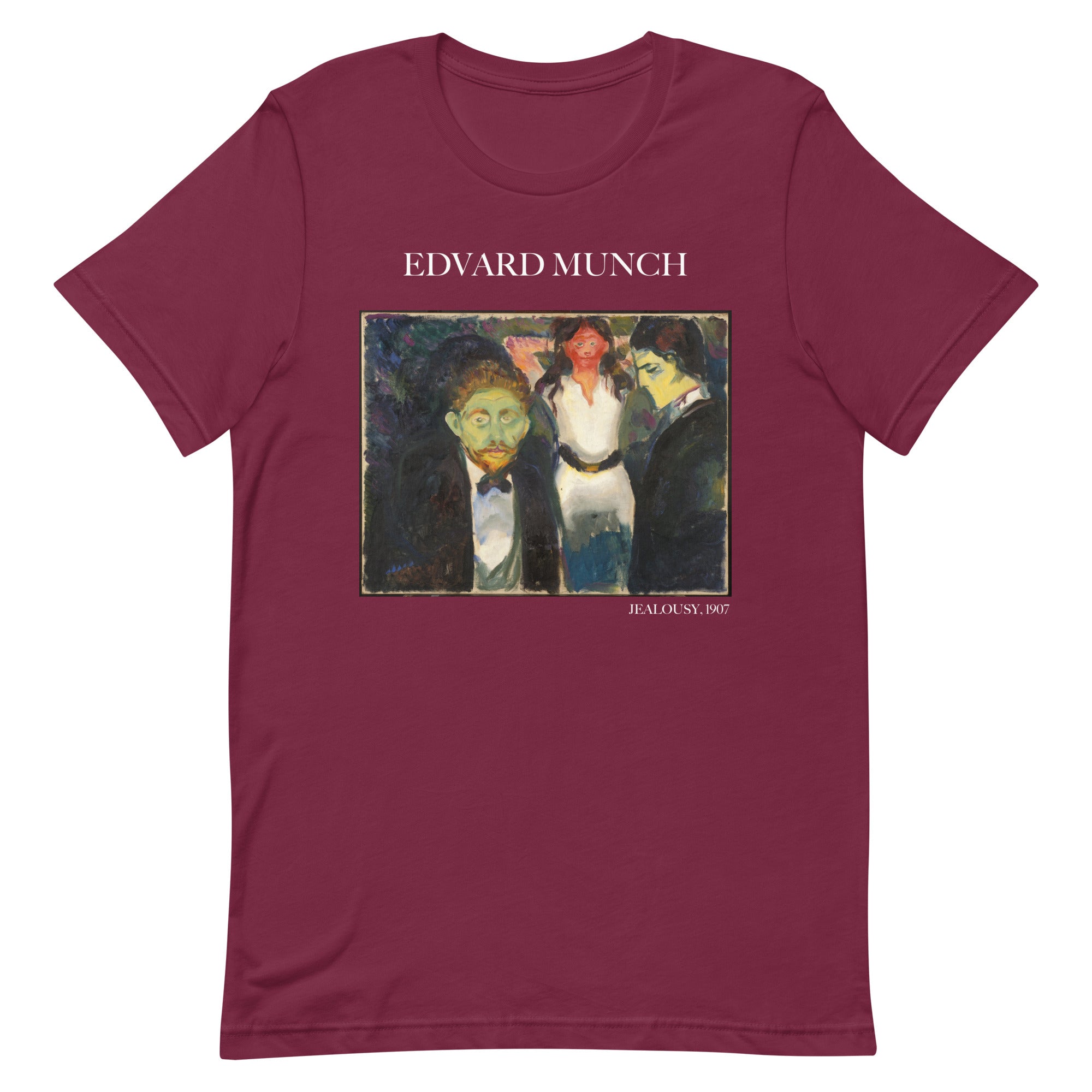 Edvard Munch T-Shirt „Eifersucht“ – berühmtes Gemälde – Unisex-T-Shirt im klassischen Kunststil