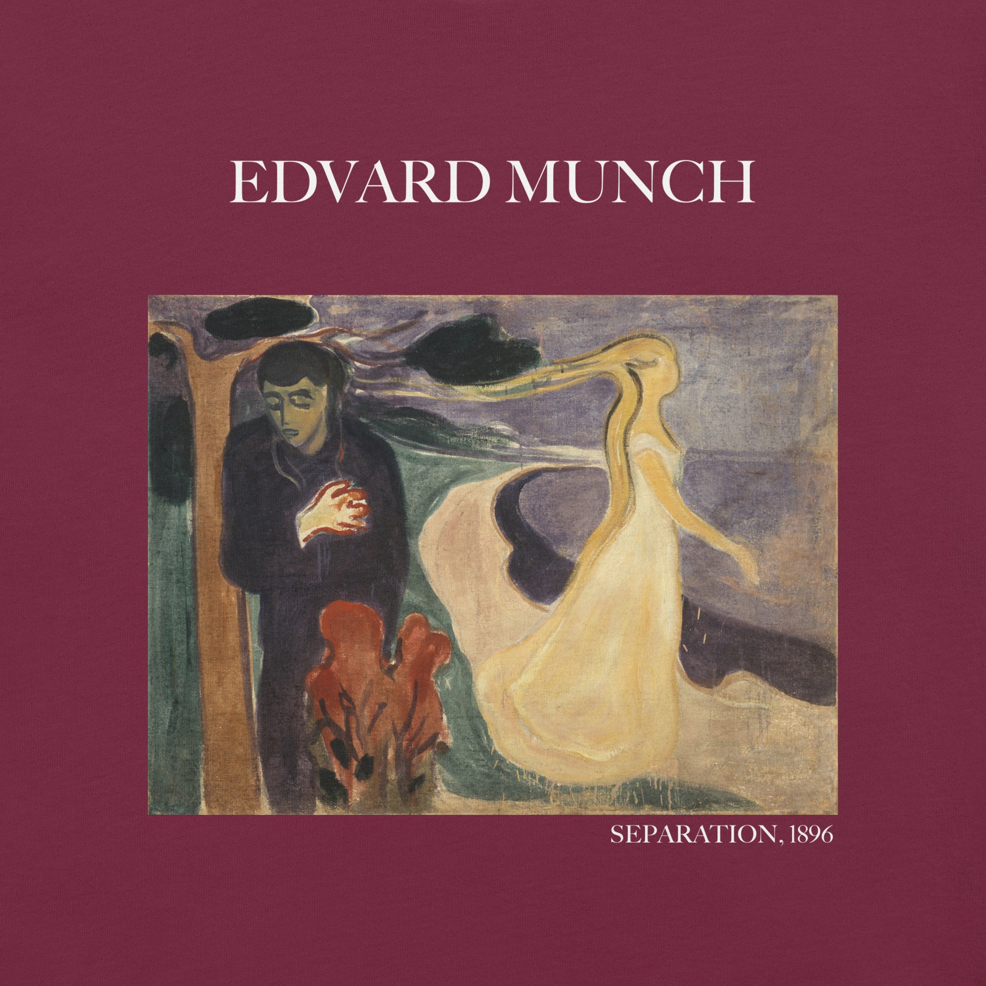 T-Shirt mit berühmtem Gemälde „Separation“ von Edvard Munch | Unisex-T-Shirt im klassischen Kunststil