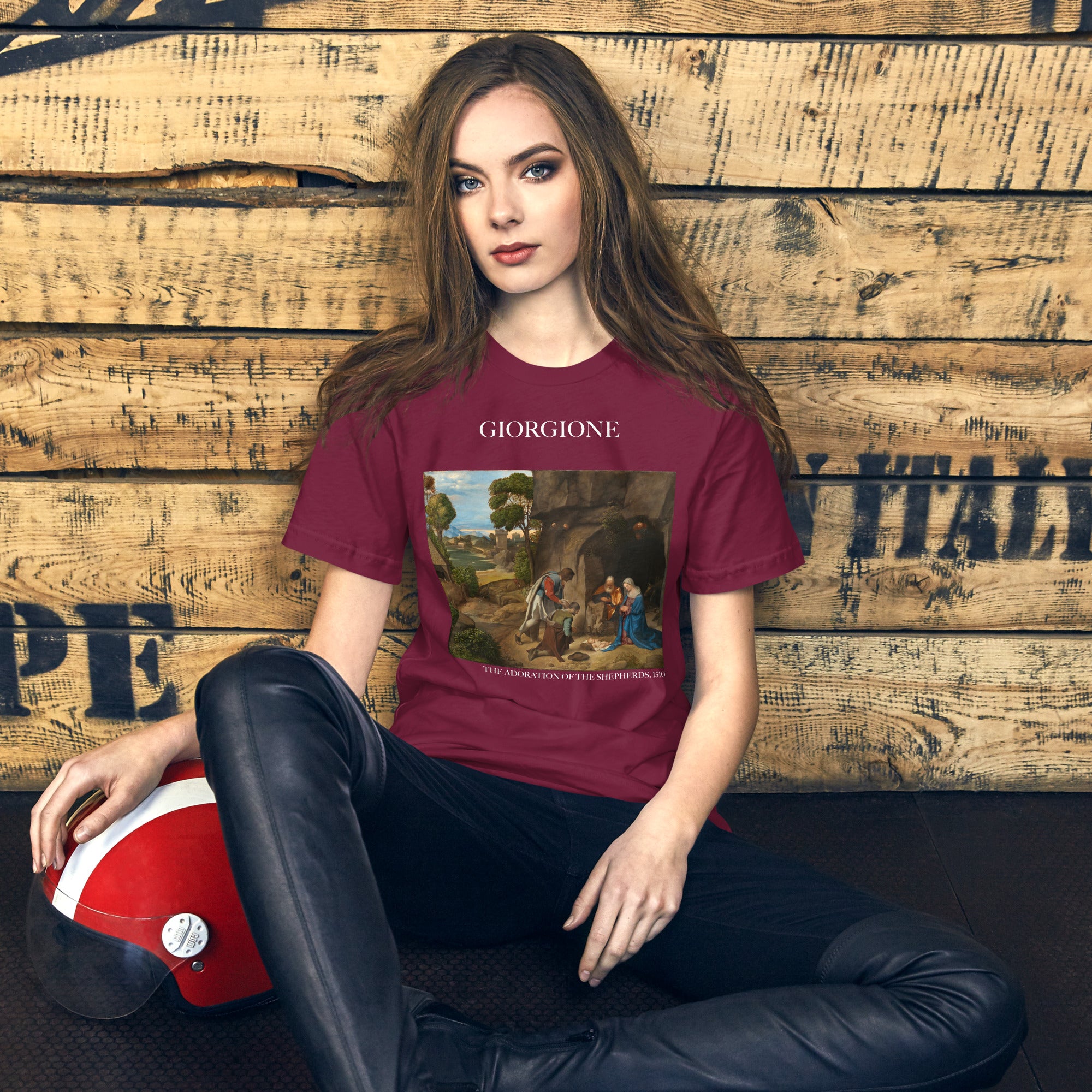 Giorgione T-Shirt mit berühmtem Gemälde „Die Anbetung der Hirten“ | Unisex-T-Shirt im klassischen Kunststil