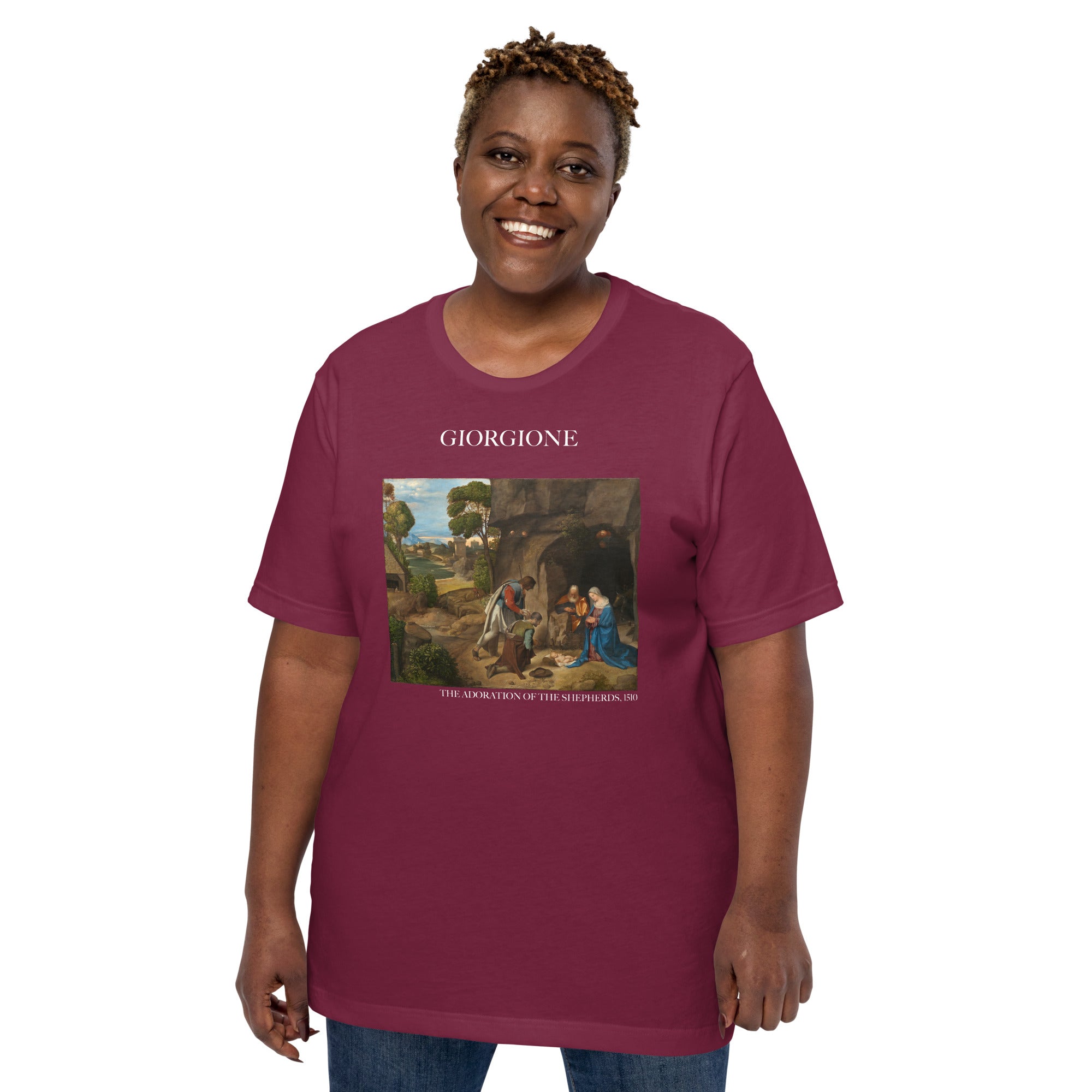 Giorgione T-Shirt mit berühmtem Gemälde „Die Anbetung der Hirten“ | Unisex-T-Shirt im klassischen Kunststil