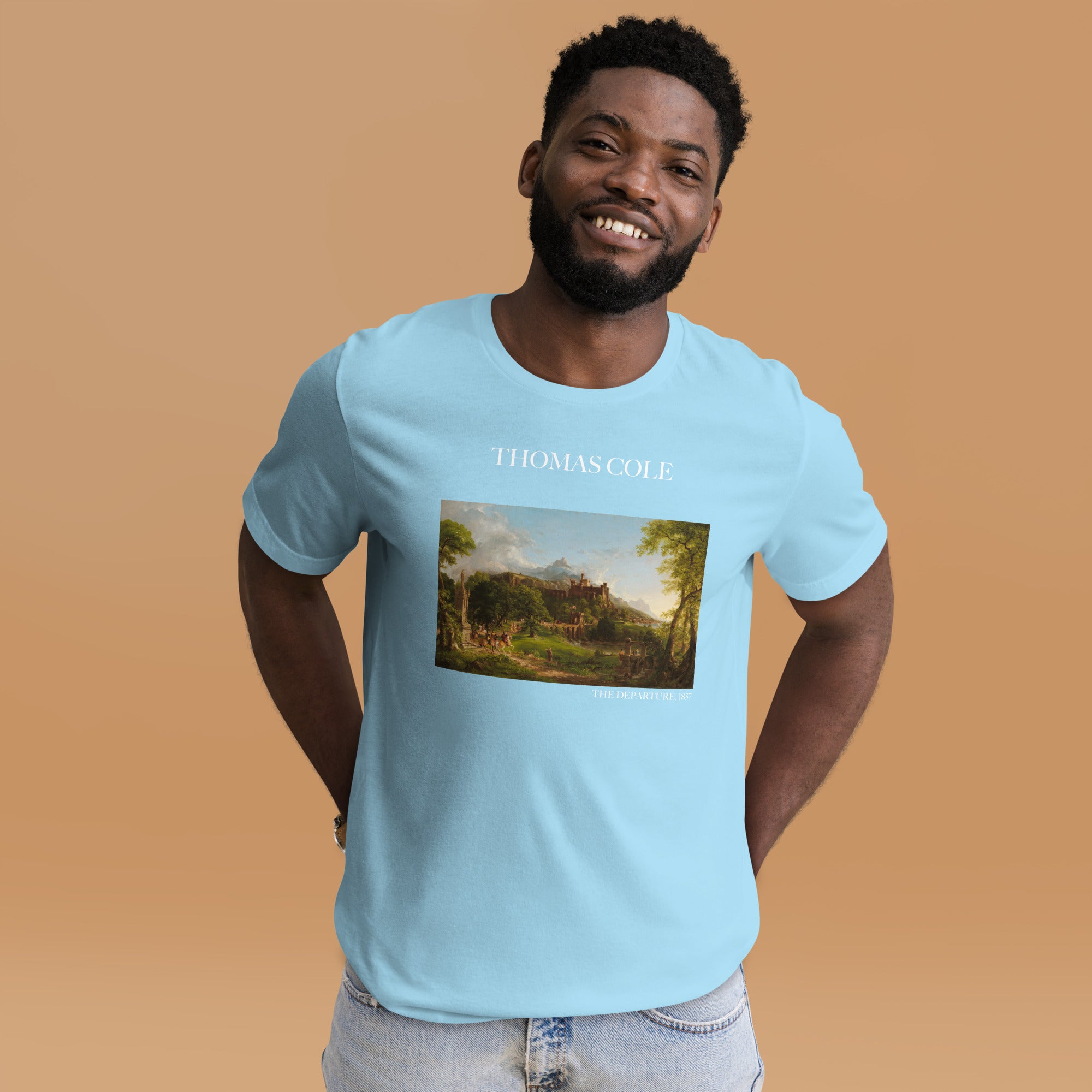 Thomas Cole T-Shirt mit berühmtem Gemälde „The Departure“ | Unisex-T-Shirt im klassischen Kunst-Stil