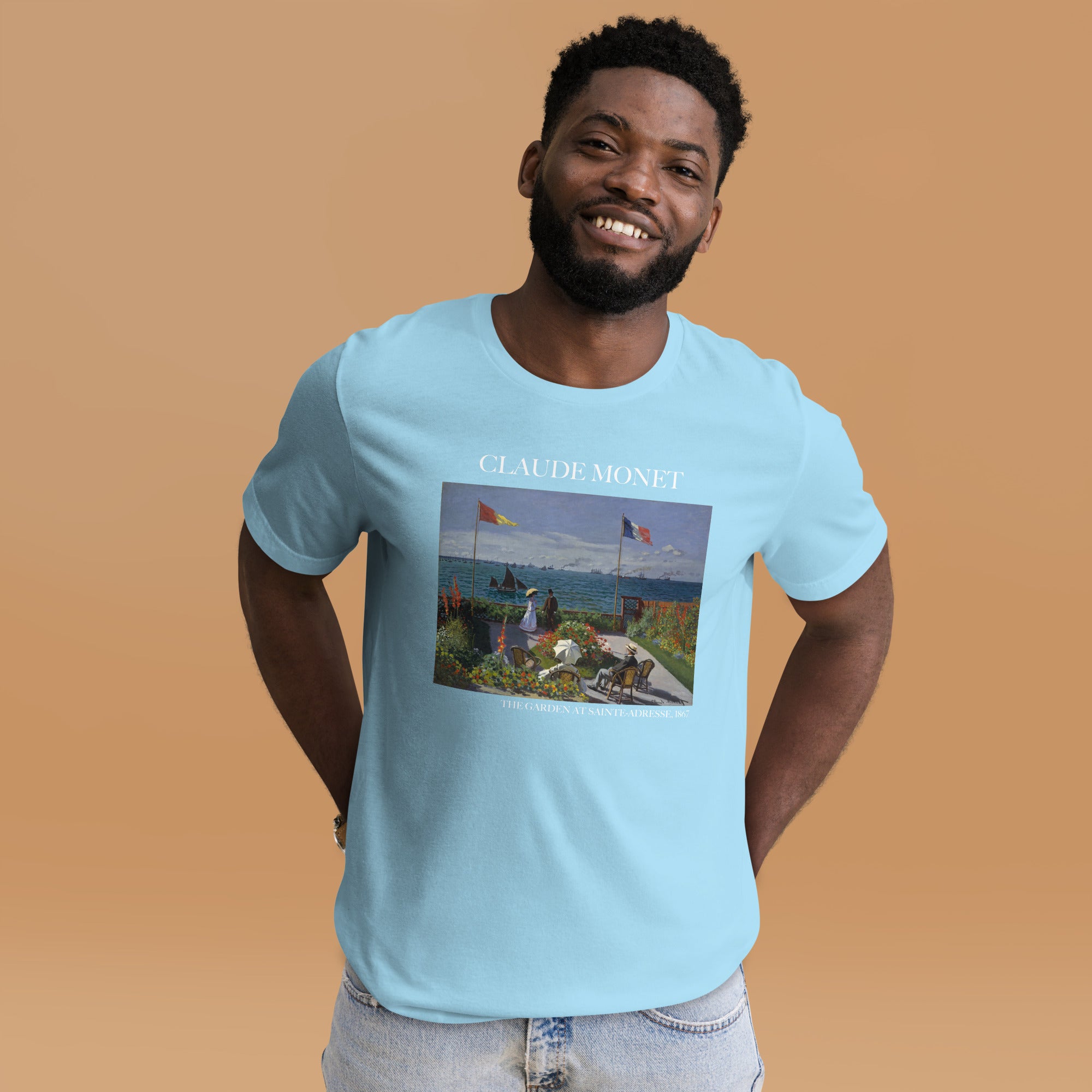 Claude Monet 'The Garden at Sainte-Adresse' Famous Painting T-Shirt | Unisex Classic Art Tee