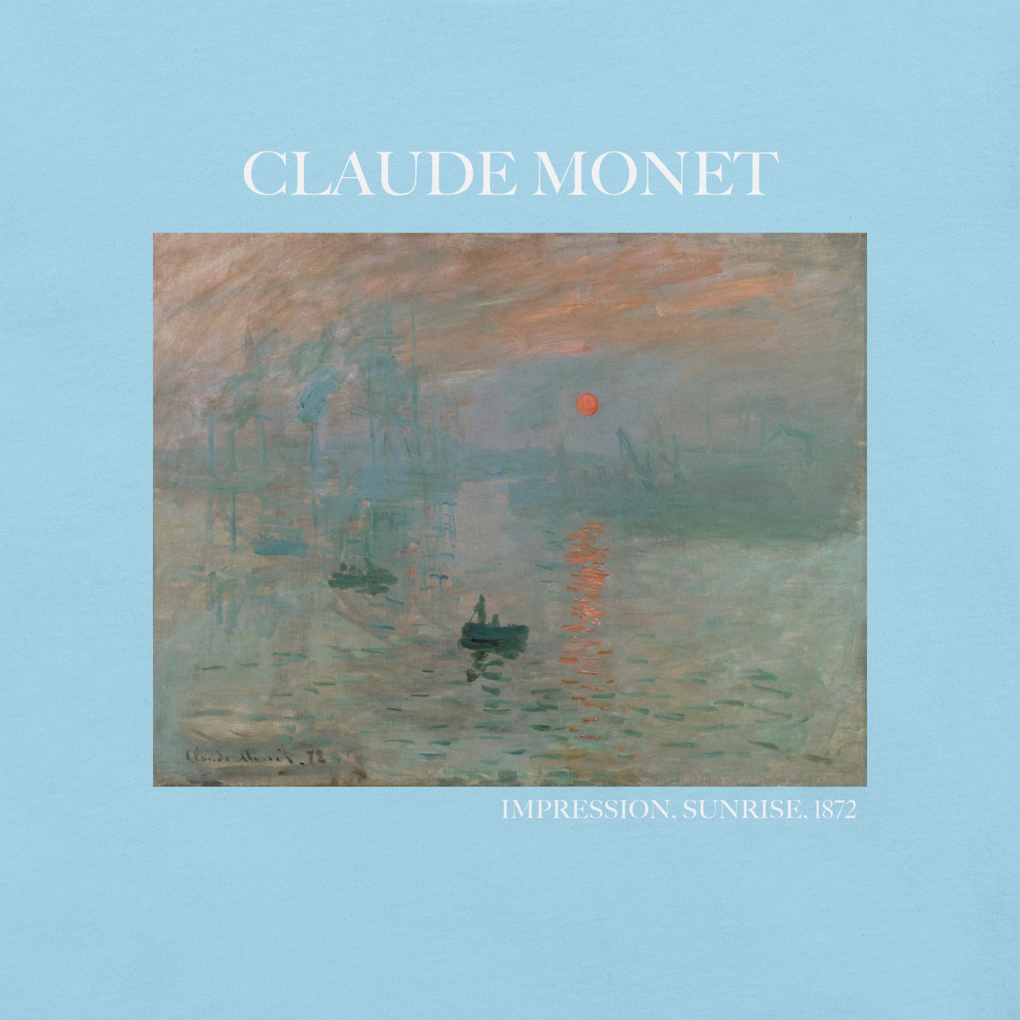 Claude Monet T-Shirt „Impression, Sonnenaufgang“, berühmtes Gemälde, Unisex, klassisches Kunst-T-Shirt