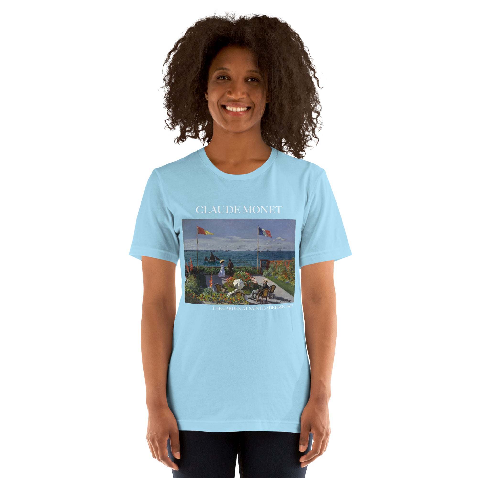 Claude Monet 'The Garden at Sainte-Adresse' Famous Painting T-Shirt | Unisex Classic Art Tee