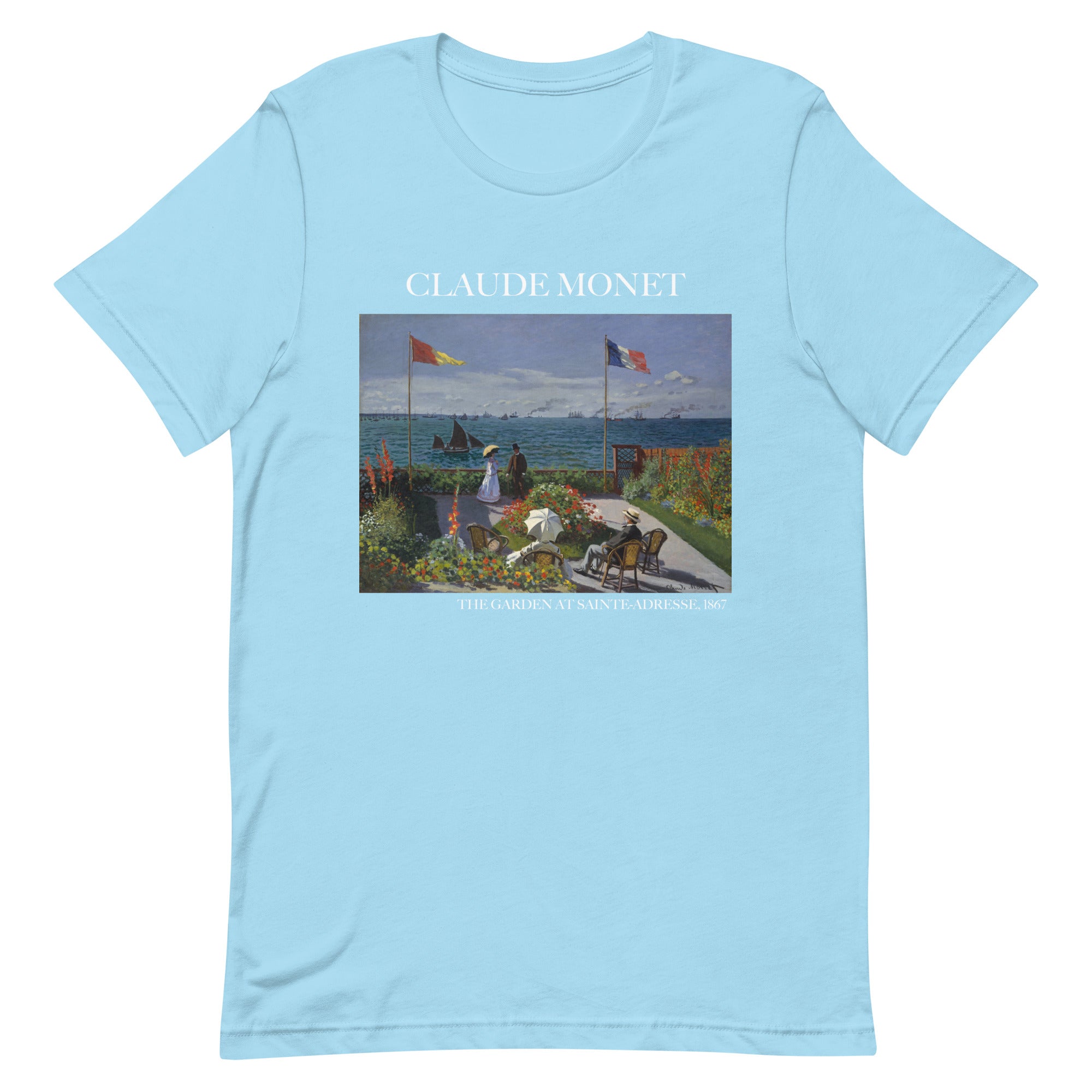 Claude Monet 'The Garden at Sainte-Adresse' Famous Painting T-Shirt | Unisex Classic Art Tee