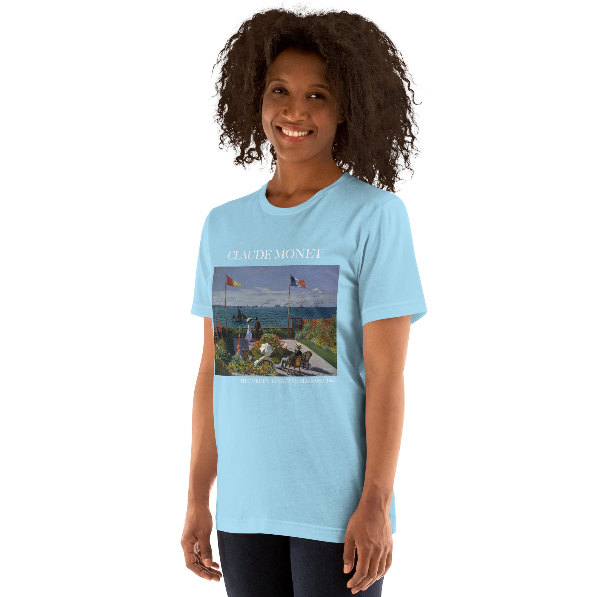 Claude Monet 'Der Garten in Sainte-Adresse' Berühmtes Gemälde T-Shirt | Unisex Klassisches Kunst-T-Shirt