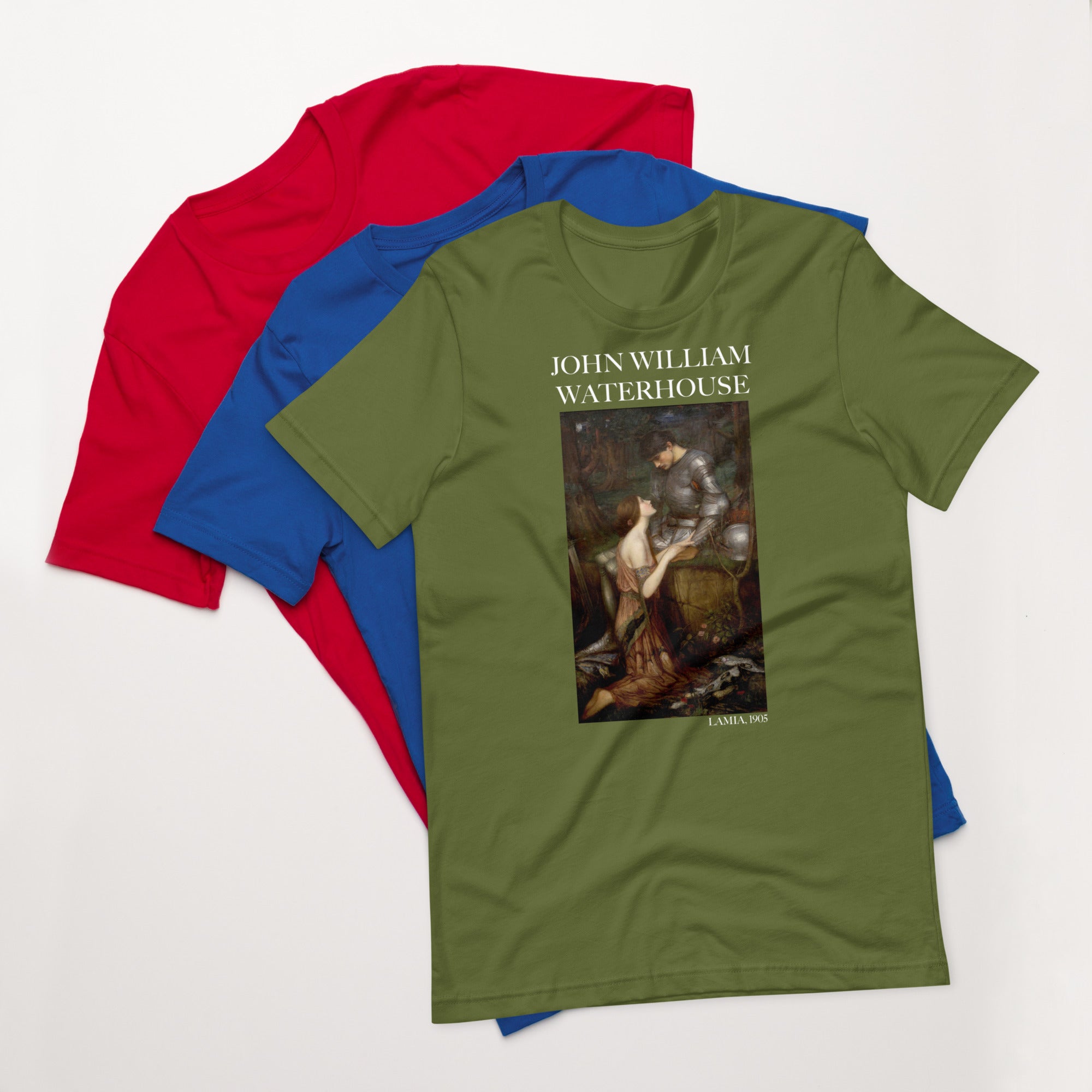 T-Shirt mit berühmtem Gemälde „Lamia“ von John William Waterhouse | Unisex-T-Shirt im klassischen Kunststil