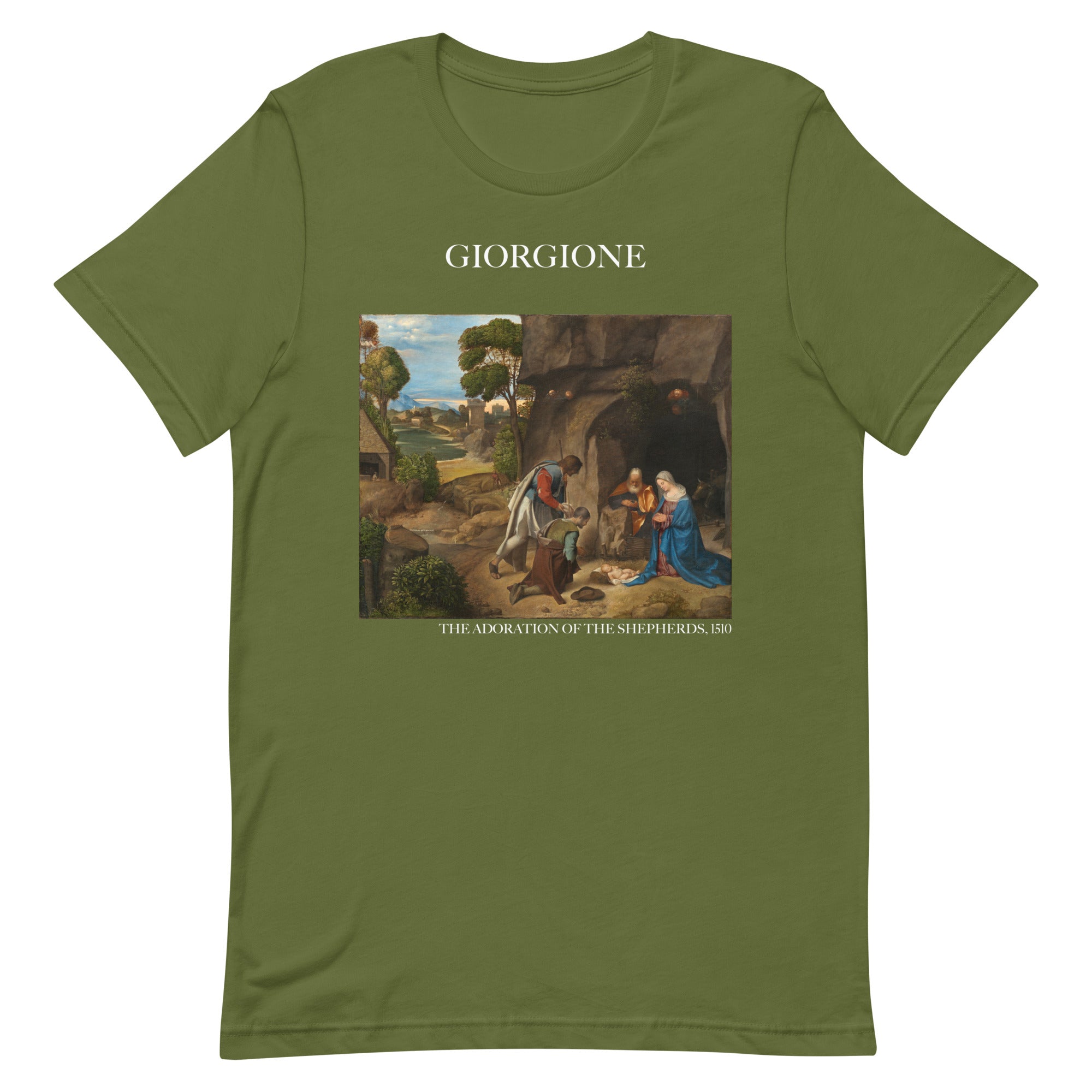 Giorgione T-Shirt mit berühmtem Gemälde „Die Anbetung der Hirten“ | Unisex-T-Shirt im klassischen Kunststil