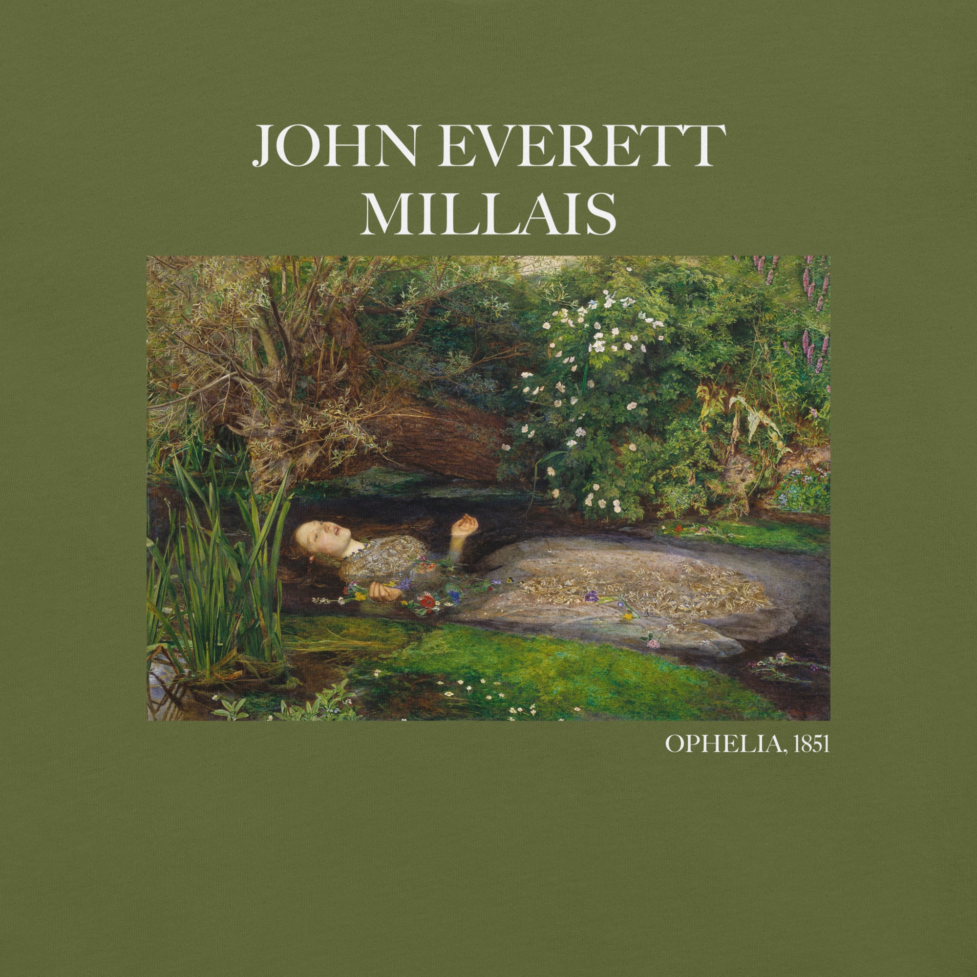 T-Shirt mit berühmtem Gemälde „Ophelia“ von John Everett Millais | Unisex-T-Shirt im klassischen Kunst-Stil