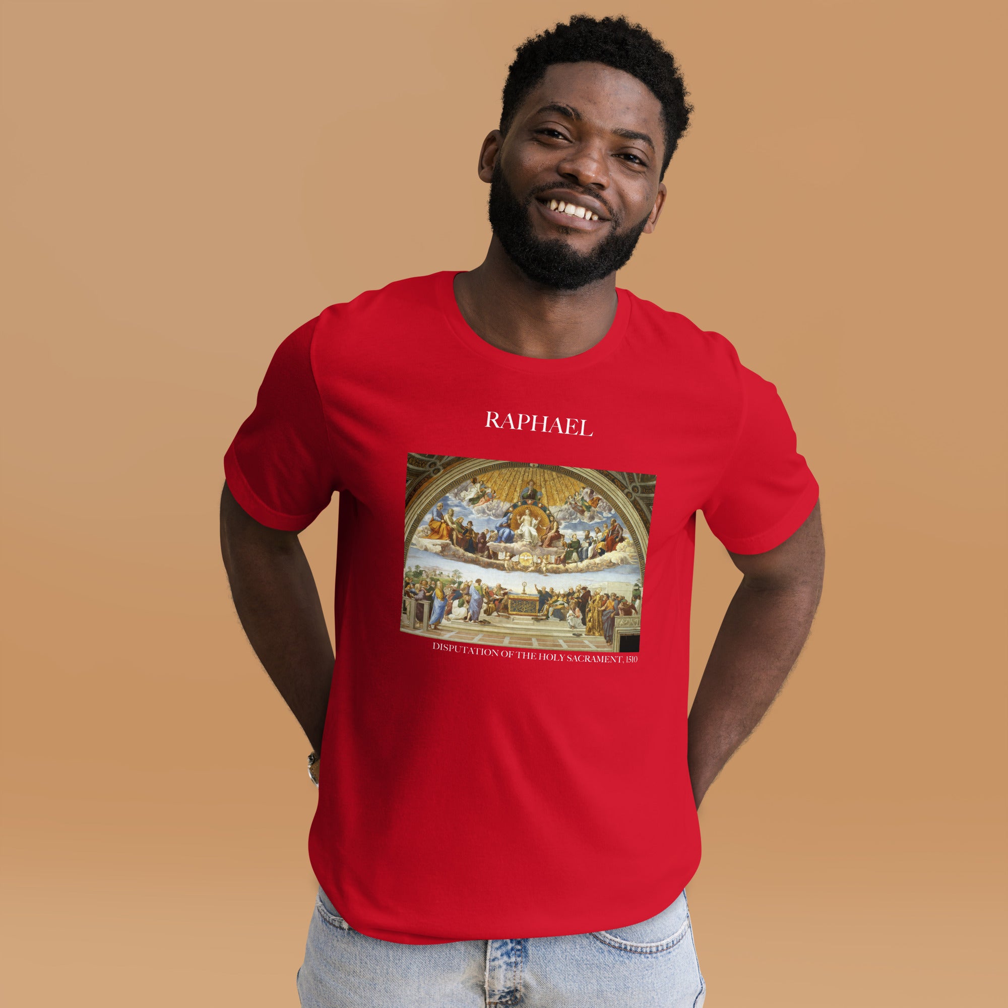 Raphael 'Disputation des Heiligen Abendmahls' Berühmtes Gemälde T-Shirt | Unisex Klassisches Kunst-T-Shirt