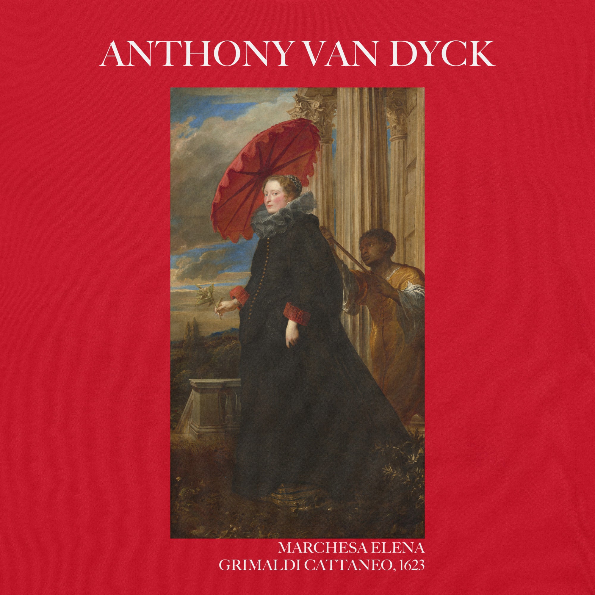 Sir Anthony van Dyck 'Marchesa Elena Grimaldi Cattaneo' Berühmtes Gemälde T-Shirt | Unisex Klassisches Kunst T-Shirt