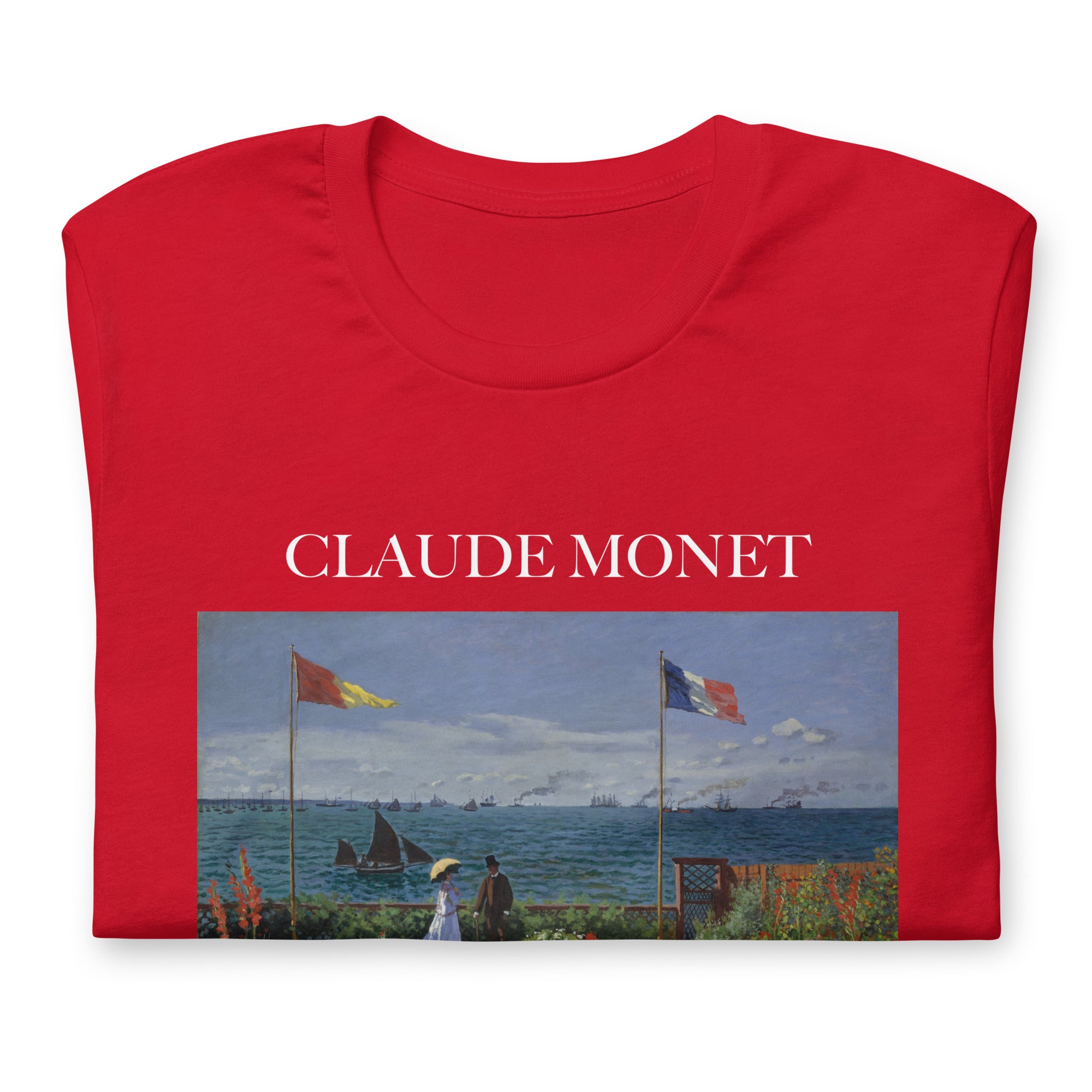 Claude Monet 'The Garden at Sainte-Adresse' Famous Painting T-Shirt | Unisex Classic Art Tee