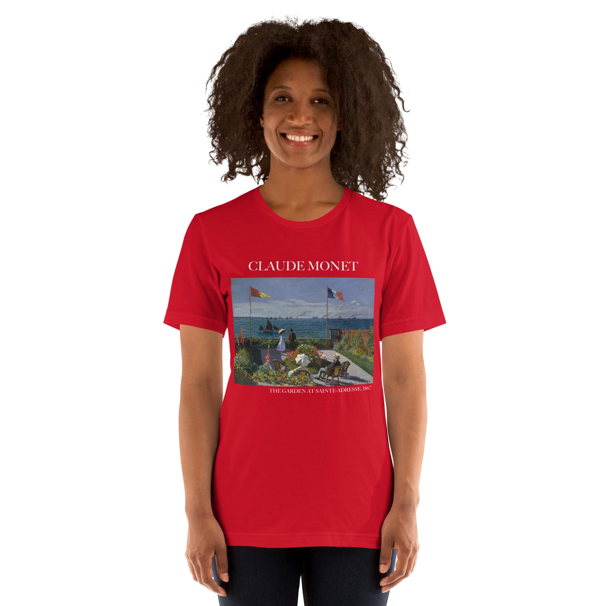 Claude Monet 'Der Garten in Sainte-Adresse' Berühmtes Gemälde T-Shirt | Unisex Klassisches Kunst-T-Shirt