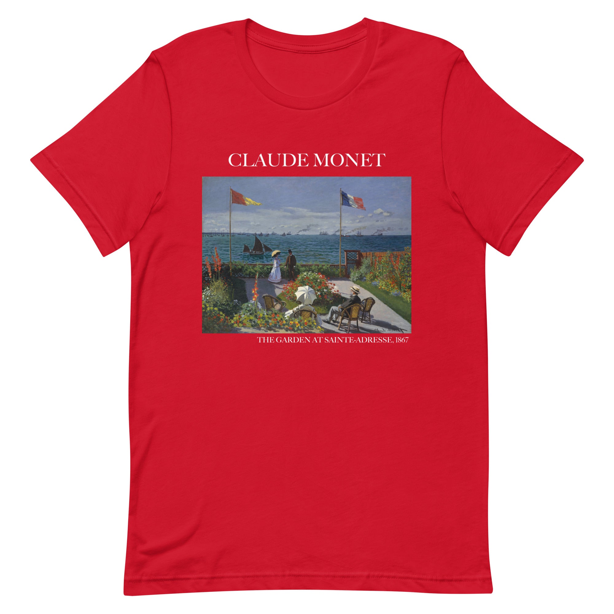 Claude Monet 'The Garden at Sainte-Adresse' Famous Painting T-Shirt | Unisex Classic Art Tee
