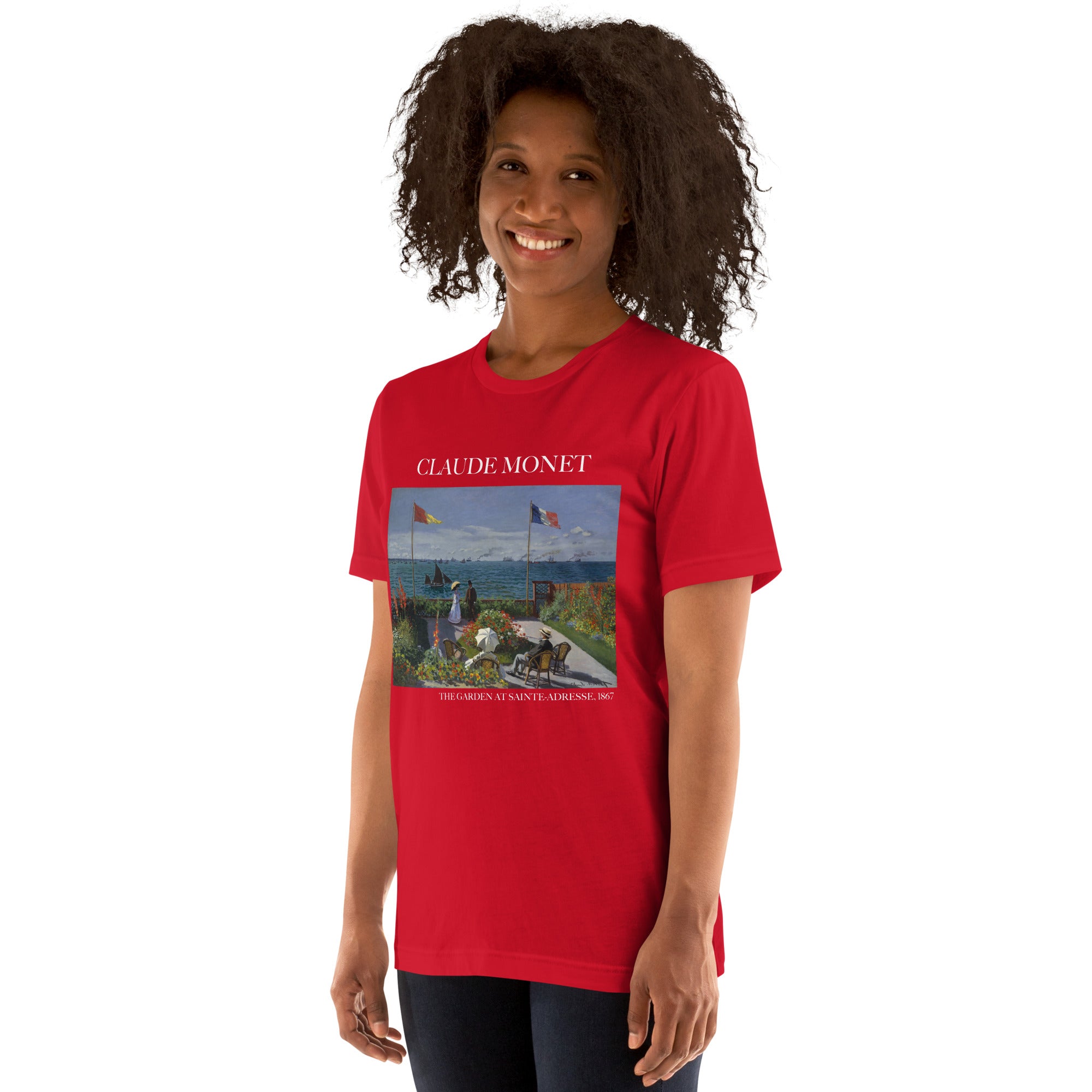 Claude Monet 'The Garden at Sainte-Adresse' Famous Painting T-Shirt | Unisex Classic Art Tee