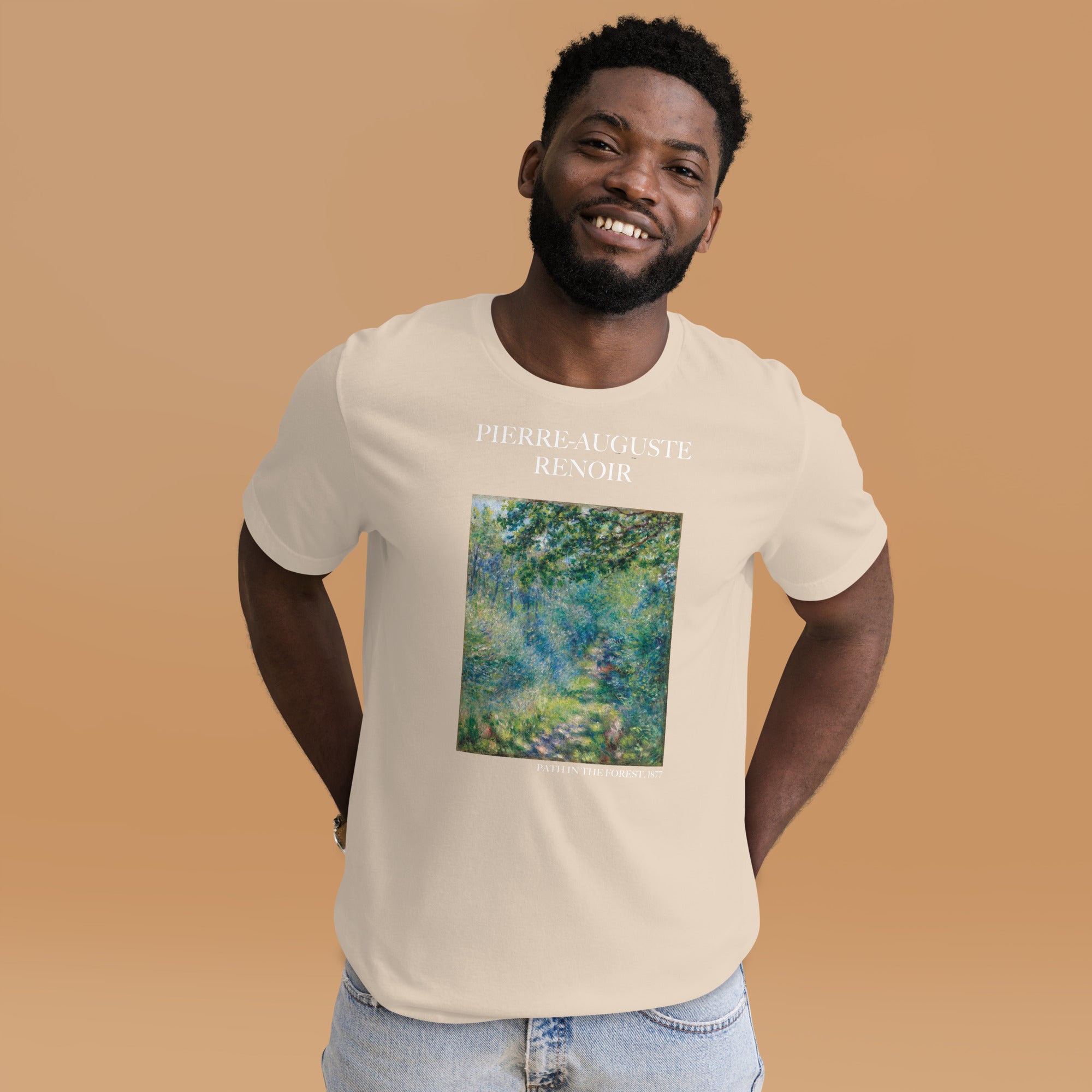 Pierre-Auguste Renoir T-Shirt mit berühmtem Gemälde „Weg im Wald“ | Unisex-T-Shirt für klassische Kunst