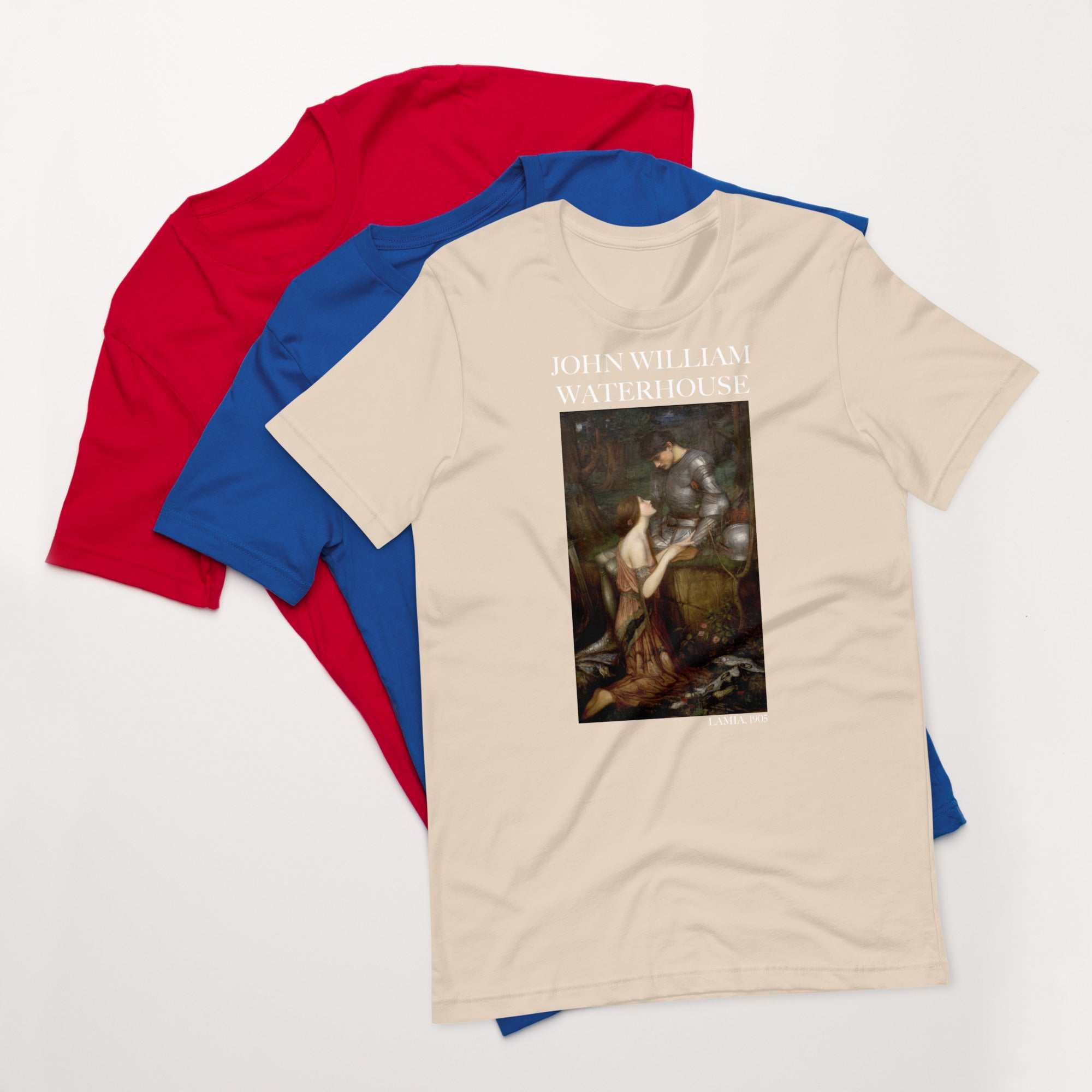 T-Shirt mit berühmtem Gemälde „Lamia“ von John William Waterhouse | Unisex-T-Shirt im klassischen Kunststil