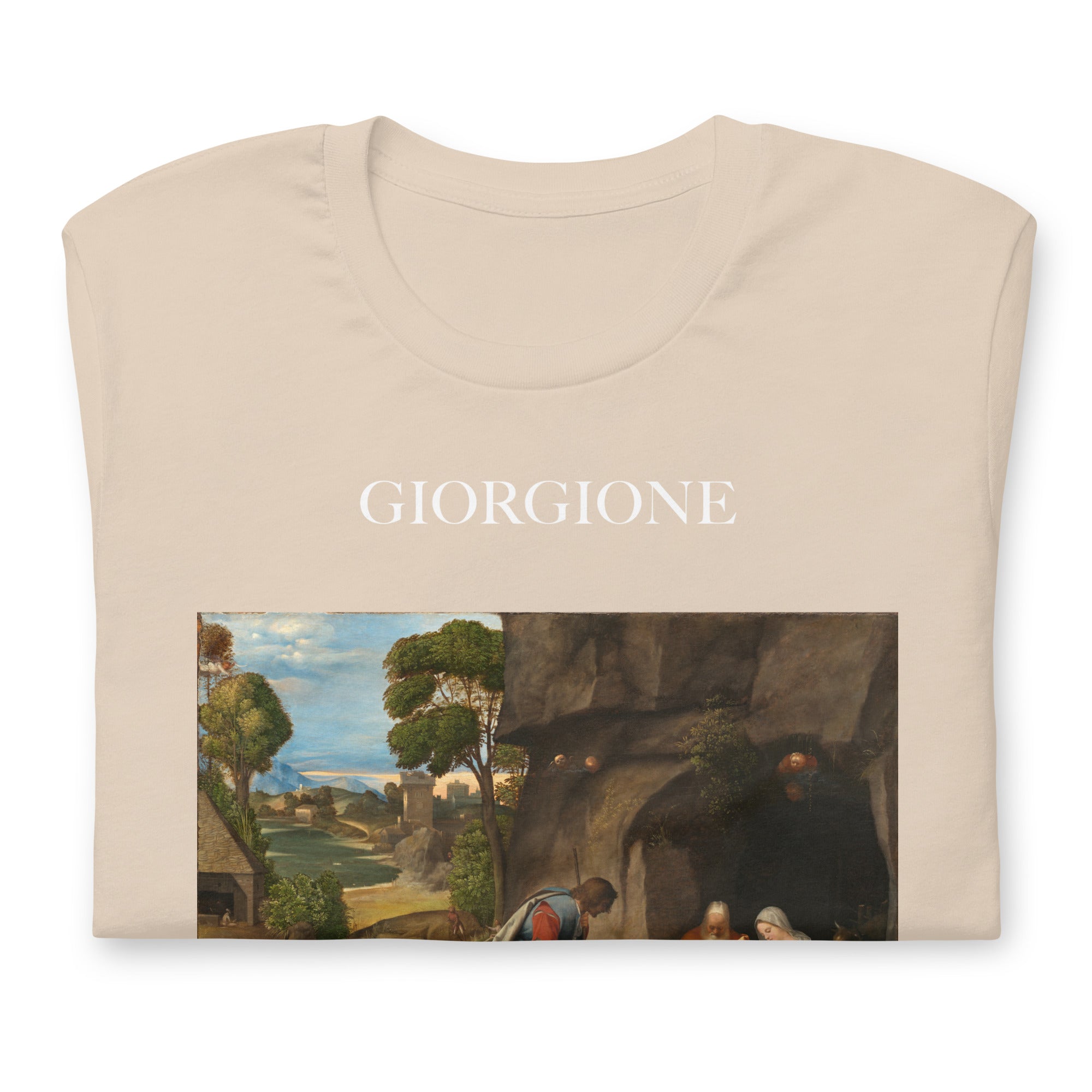 Giorgione T-Shirt mit berühmtem Gemälde „Die Anbetung der Hirten“ | Unisex-T-Shirt im klassischen Kunststil