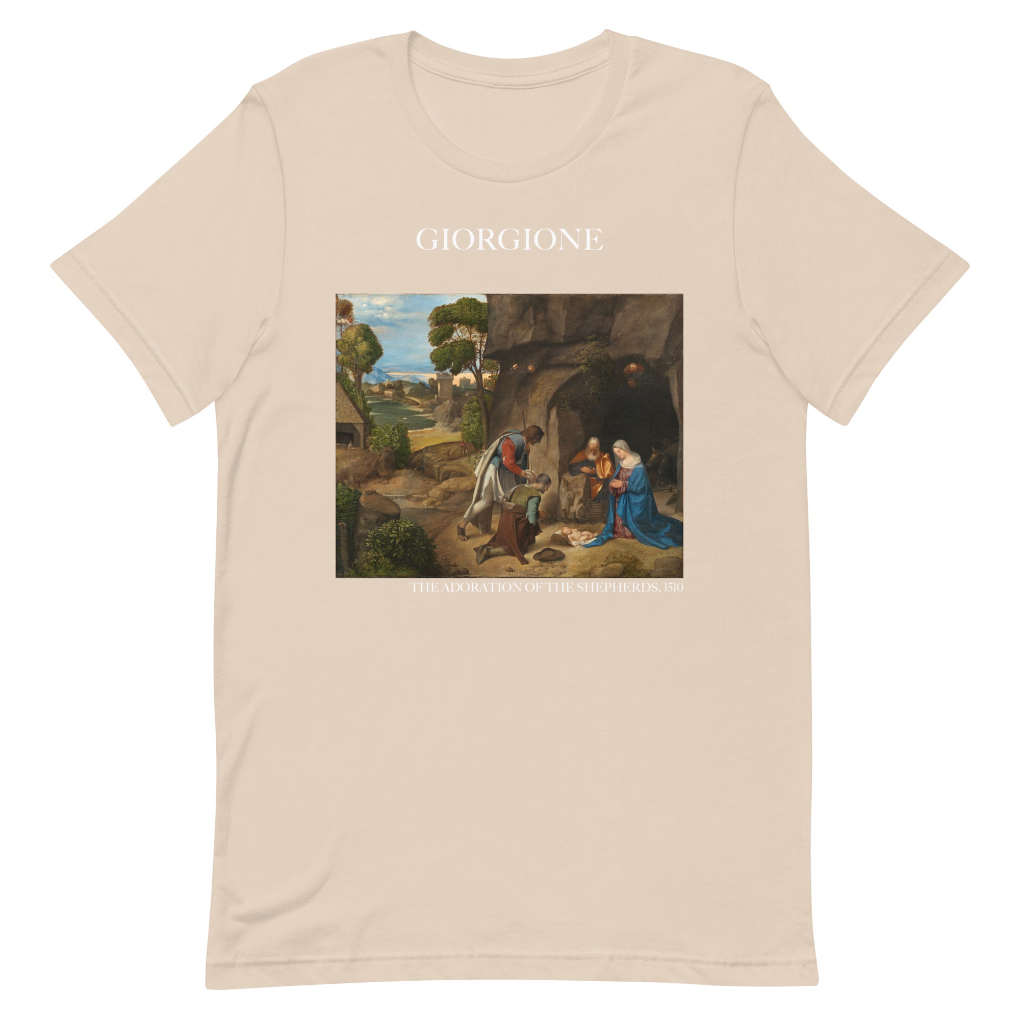 Giorgione T-Shirt mit berühmtem Gemälde „Die Anbetung der Hirten“ | Unisex-T-Shirt im klassischen Kunststil
