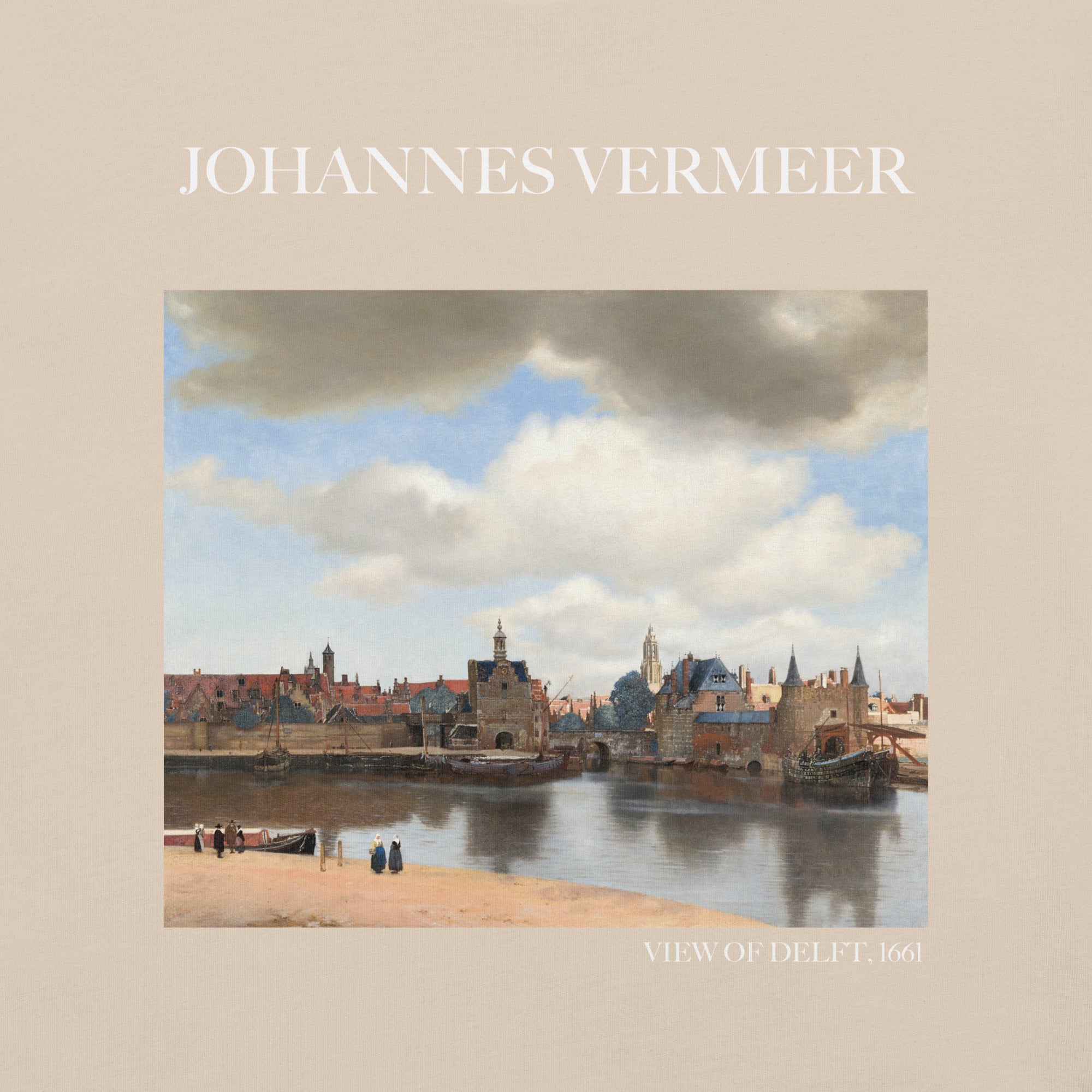 Johannes Vermeer 'Blick auf Delft' Berühmtes Gemälde T-Shirt | Unisex Klassisches Kunst-T-Shirt