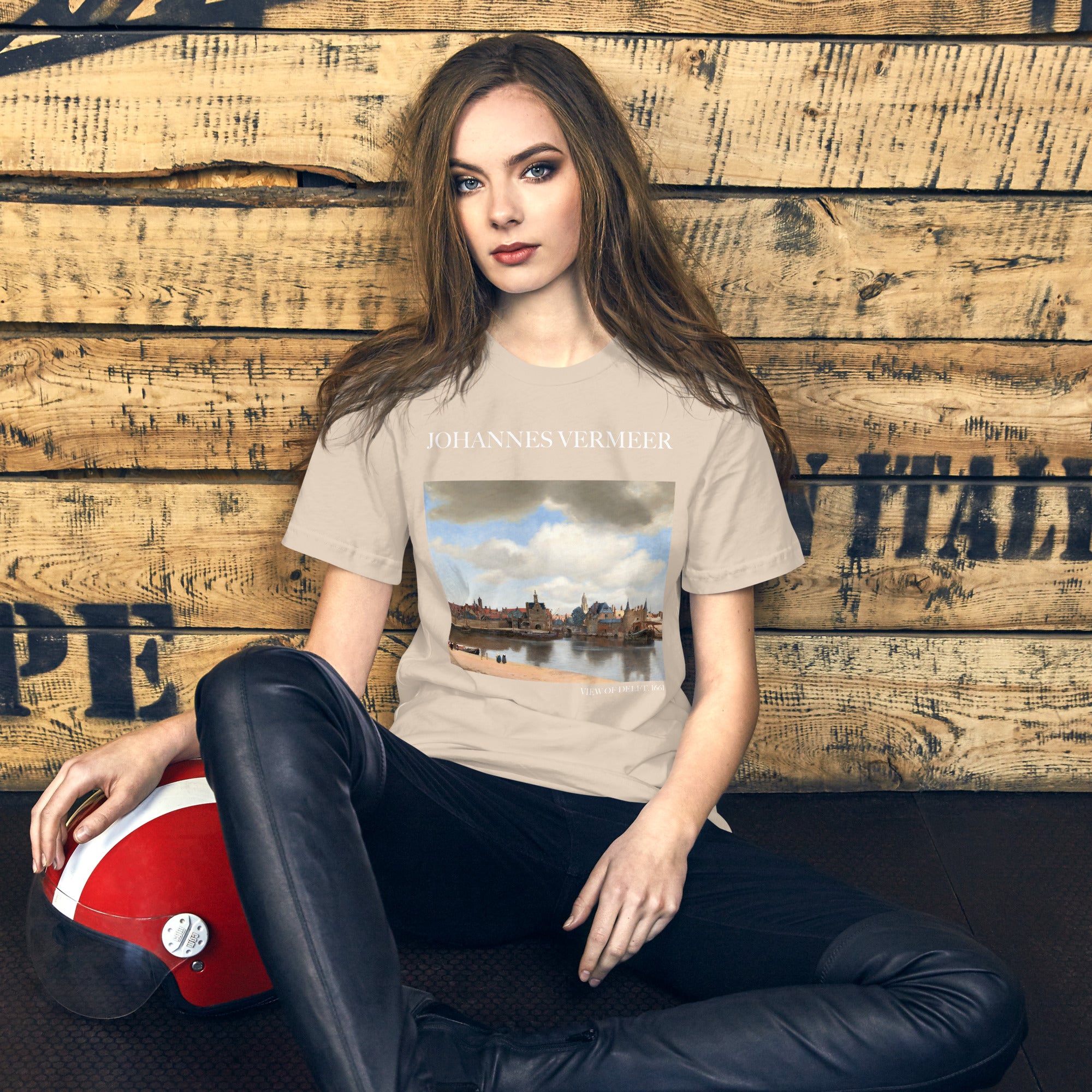 Johannes Vermeer 'Blick auf Delft' Berühmtes Gemälde T-Shirt | Unisex Klassisches Kunst-T-Shirt