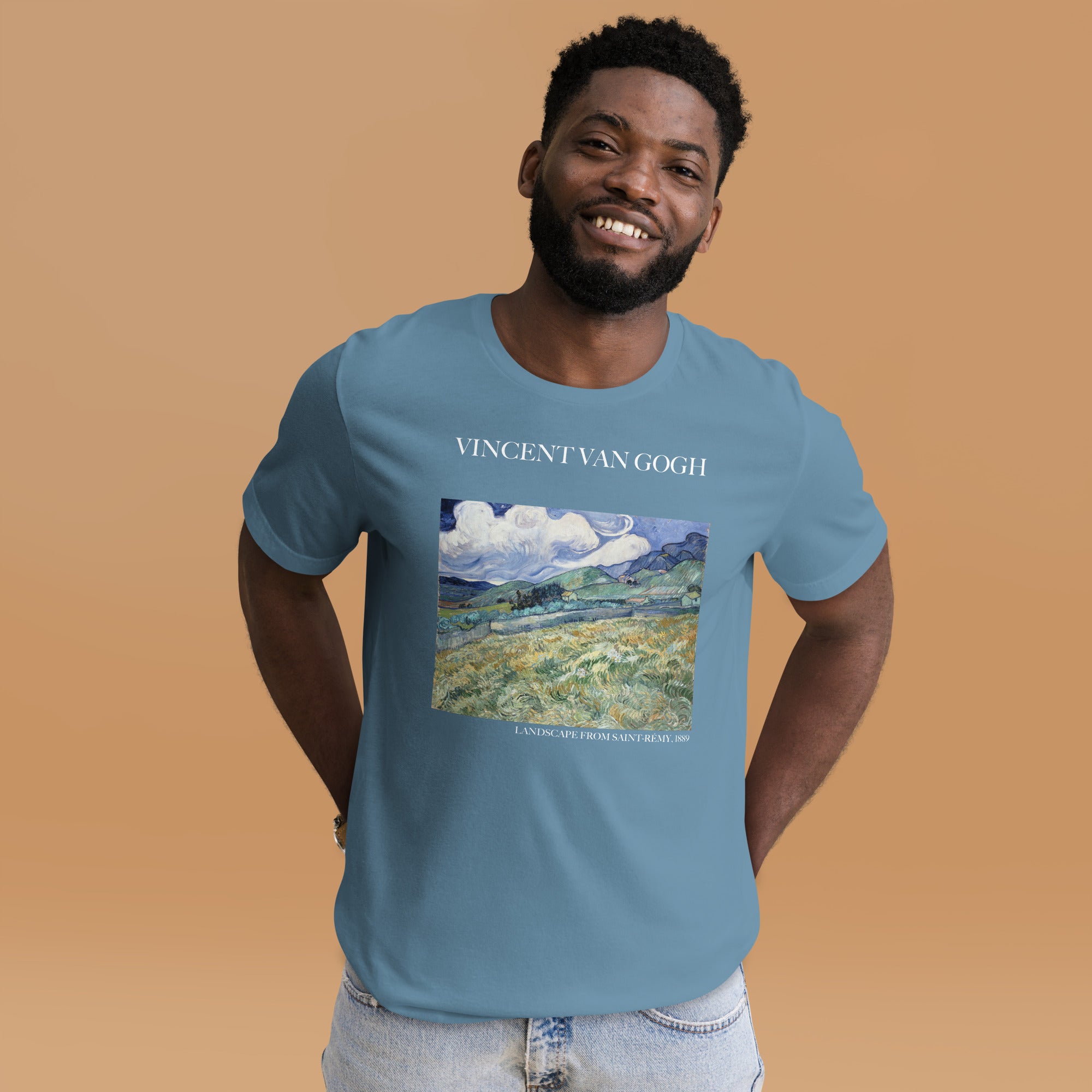 Vincent van Gogh 'Landschaft von Saint-Rémy' Berühmtes Gemälde T-Shirt | Unisex Klassisches Kunst-T-Shirt