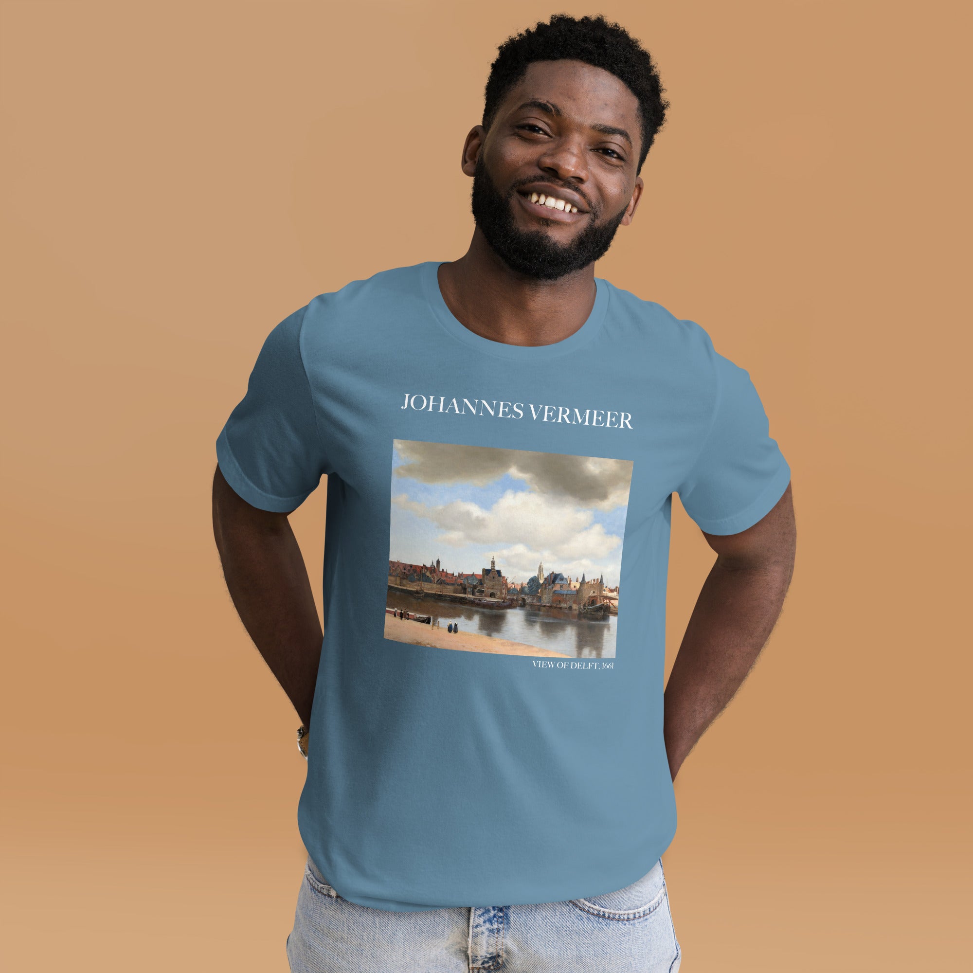 Johannes Vermeer 'Blick auf Delft' Berühmtes Gemälde T-Shirt | Unisex Klassisches Kunst-T-Shirt