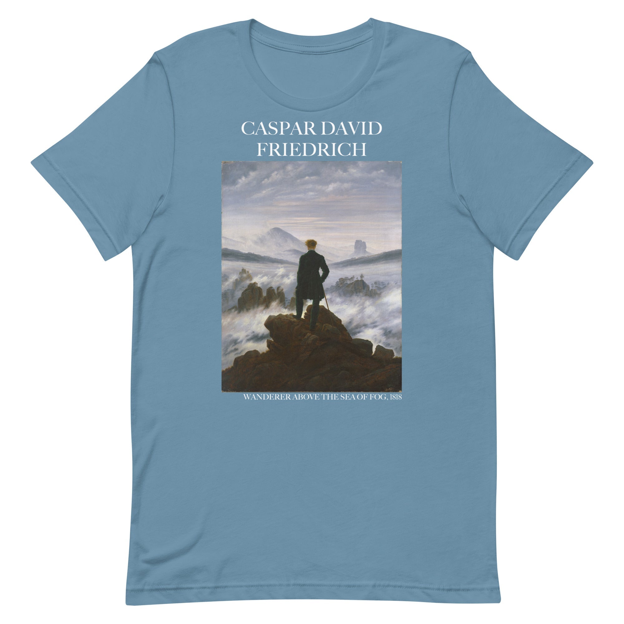 Caspar David Friedrich 'Wanderer Above the Sea of Fog' Famous Painting T-Shirt | Unisex Classic Art Tee