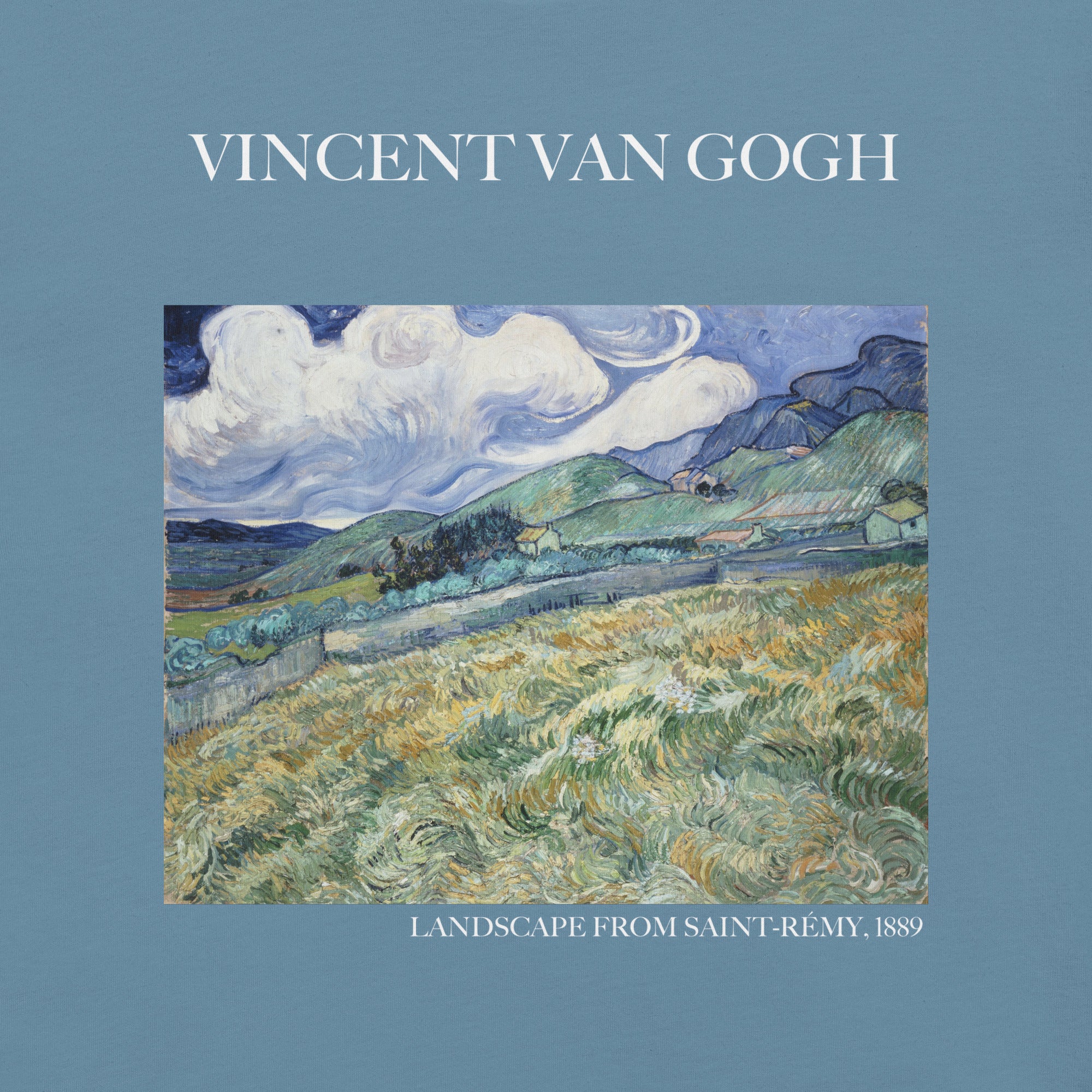 Vincent van Gogh 'Landschaft von Saint-Rémy' Berühmtes Gemälde T-Shirt | Unisex Klassisches Kunst-T-Shirt