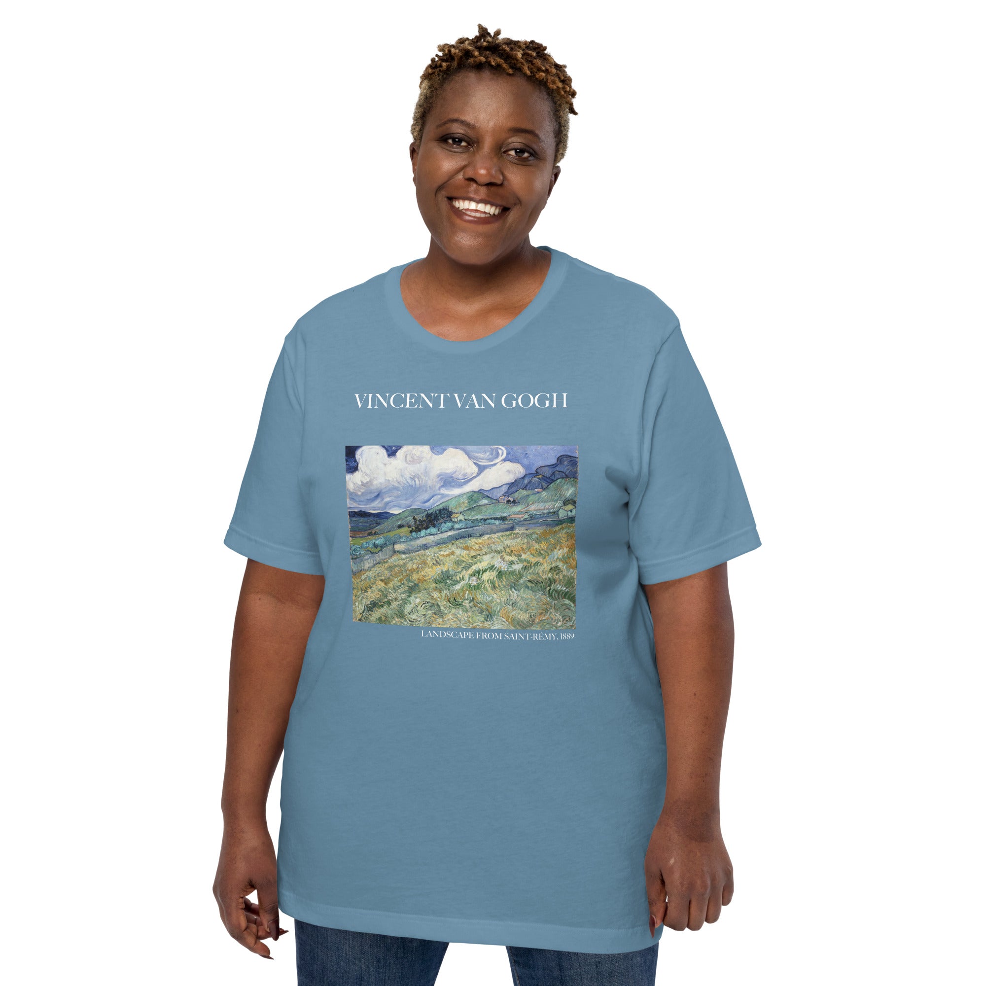 Vincent van Gogh 'Landschaft von Saint-Rémy' Berühmtes Gemälde T-Shirt | Unisex Klassisches Kunst-T-Shirt