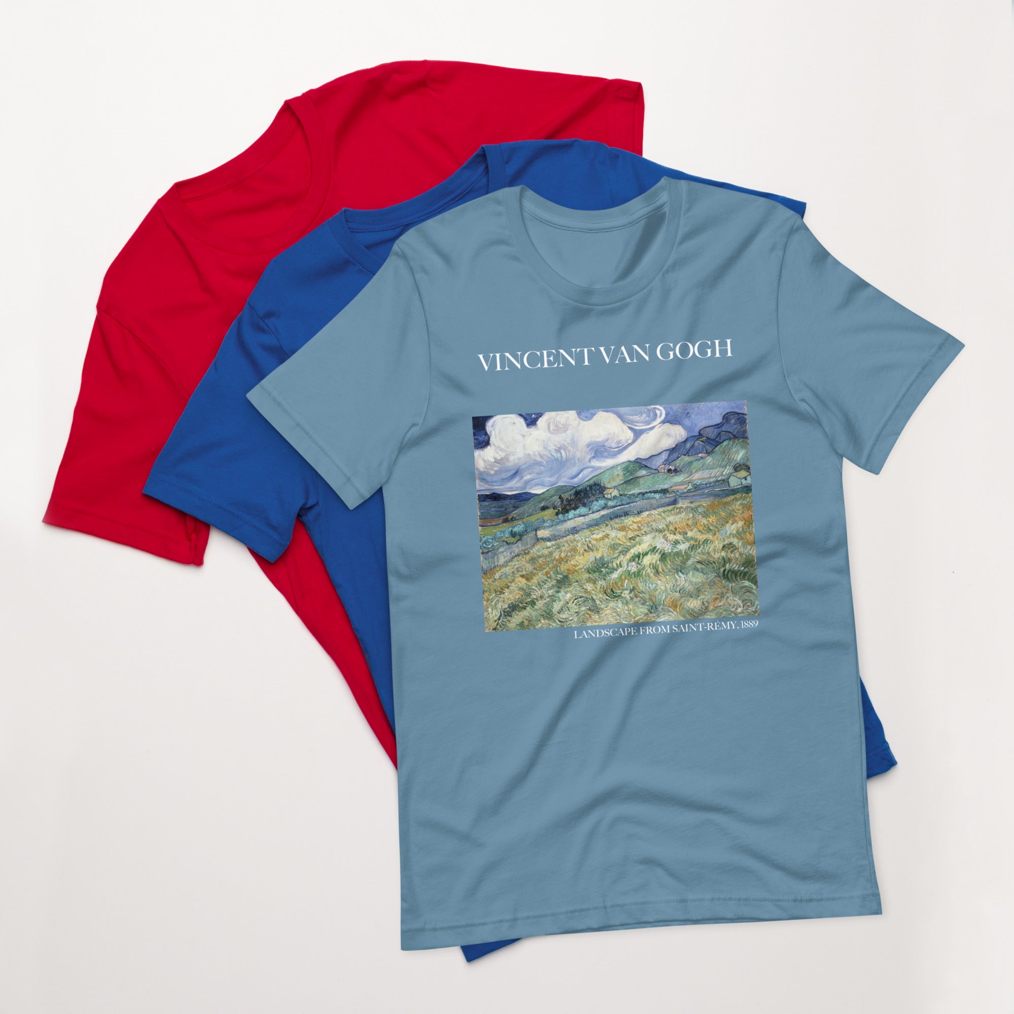 Vincent van Gogh 'Landschaft von Saint-Rémy' Berühmtes Gemälde T-Shirt | Unisex Klassisches Kunst-T-Shirt