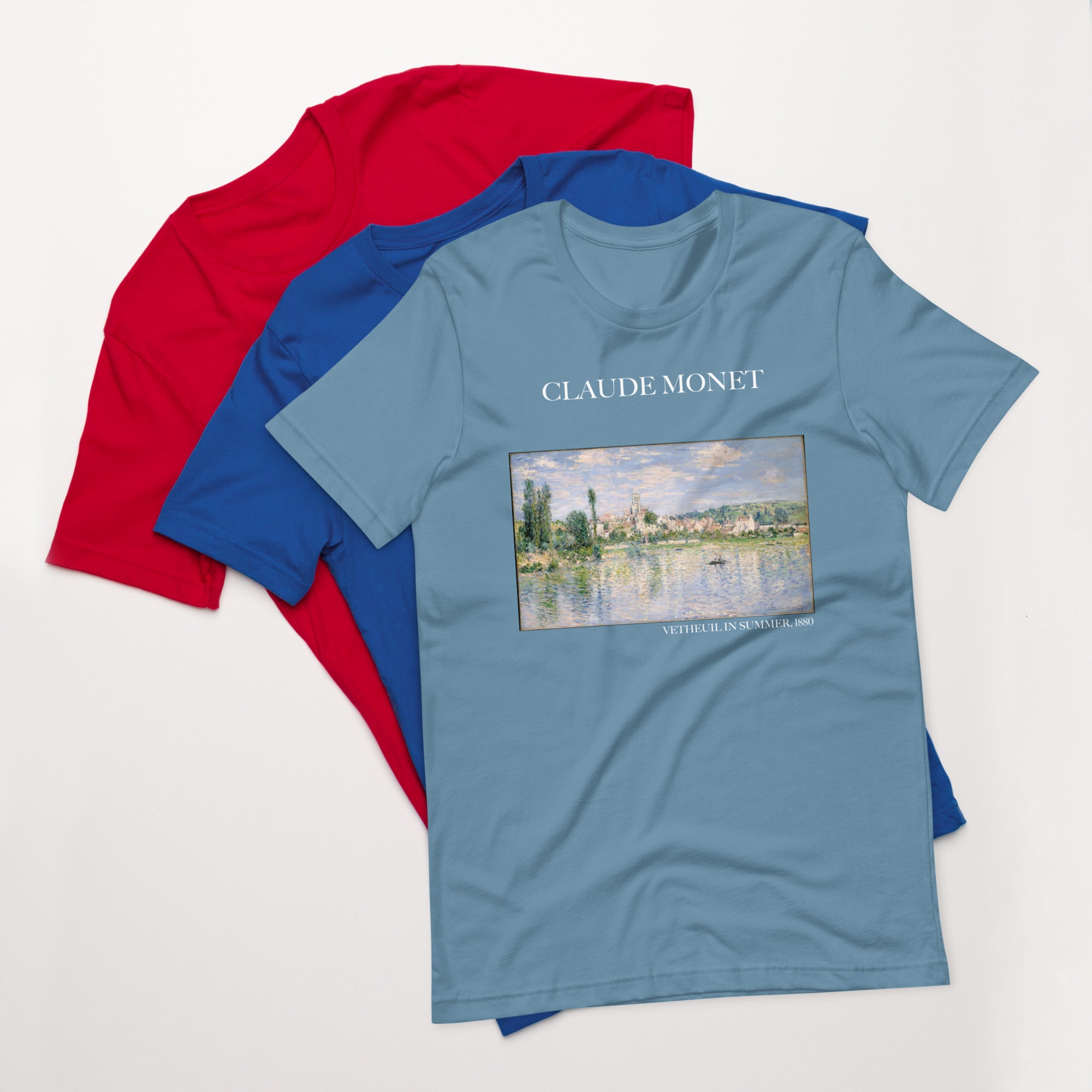 Claude Monet 'Vetheuil im Sommer' Berühmtes Gemälde T-Shirt | Unisex Klassisches Kunst-T-Shirt