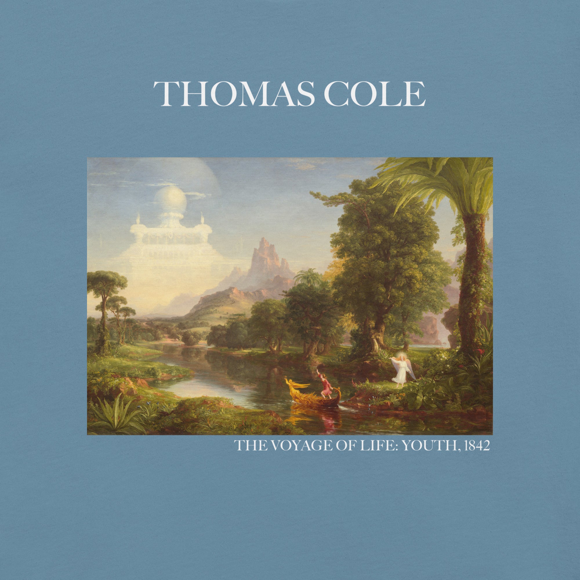 Thomas Cole T-Shirt mit berühmtem Gemälde „The Voyage of Life: Youth“ | Unisex-T-Shirt im klassischen Kunst-Stil