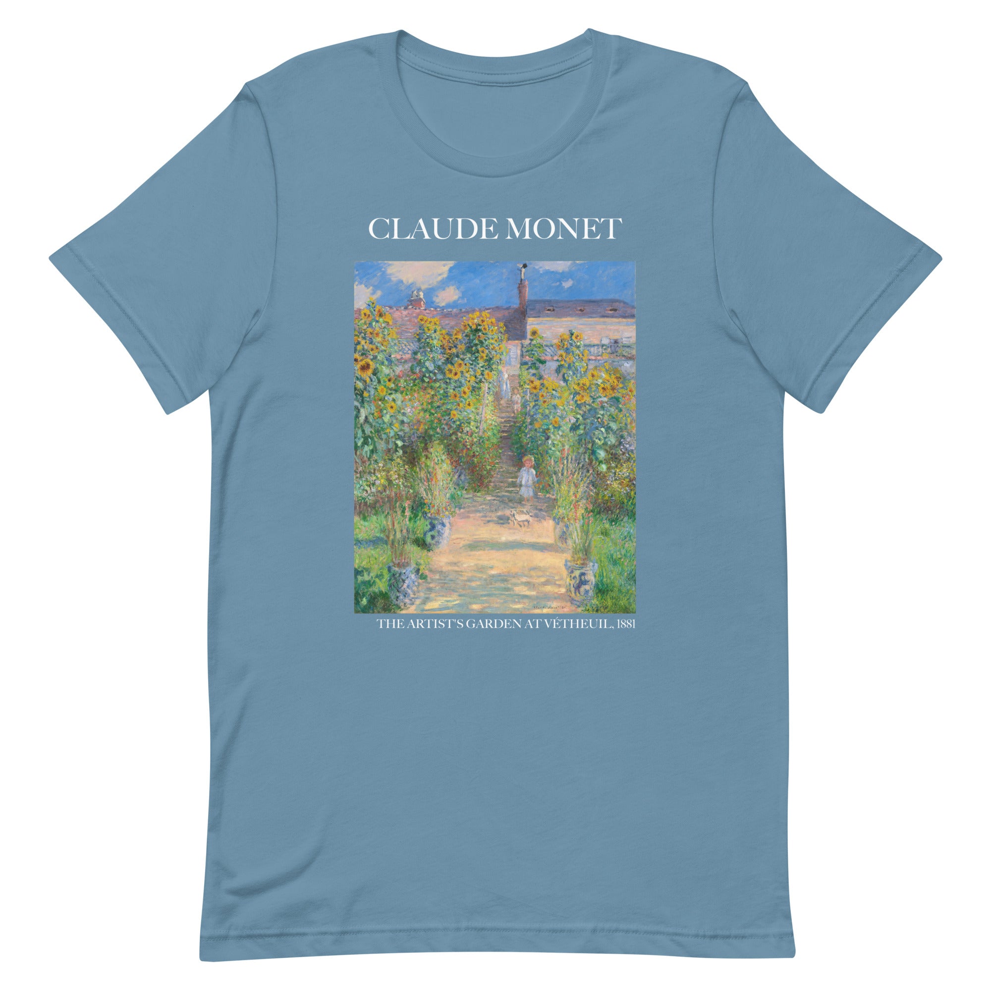 Claude Monet 'The Artist's Garden at Vétheuil' Famous Painting T-Shirt | Unisex Classic Art Tee