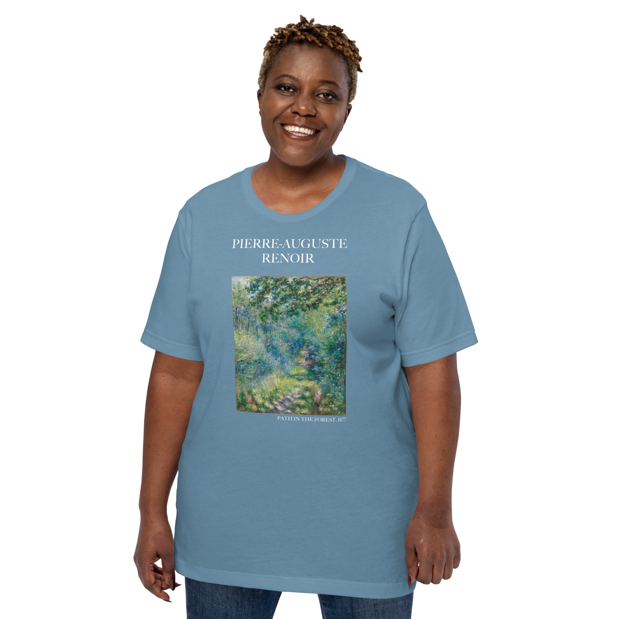 Pierre-Auguste Renoir T-Shirt mit berühmtem Gemälde „Weg im Wald“ | Unisex-T-Shirt für klassische Kunst