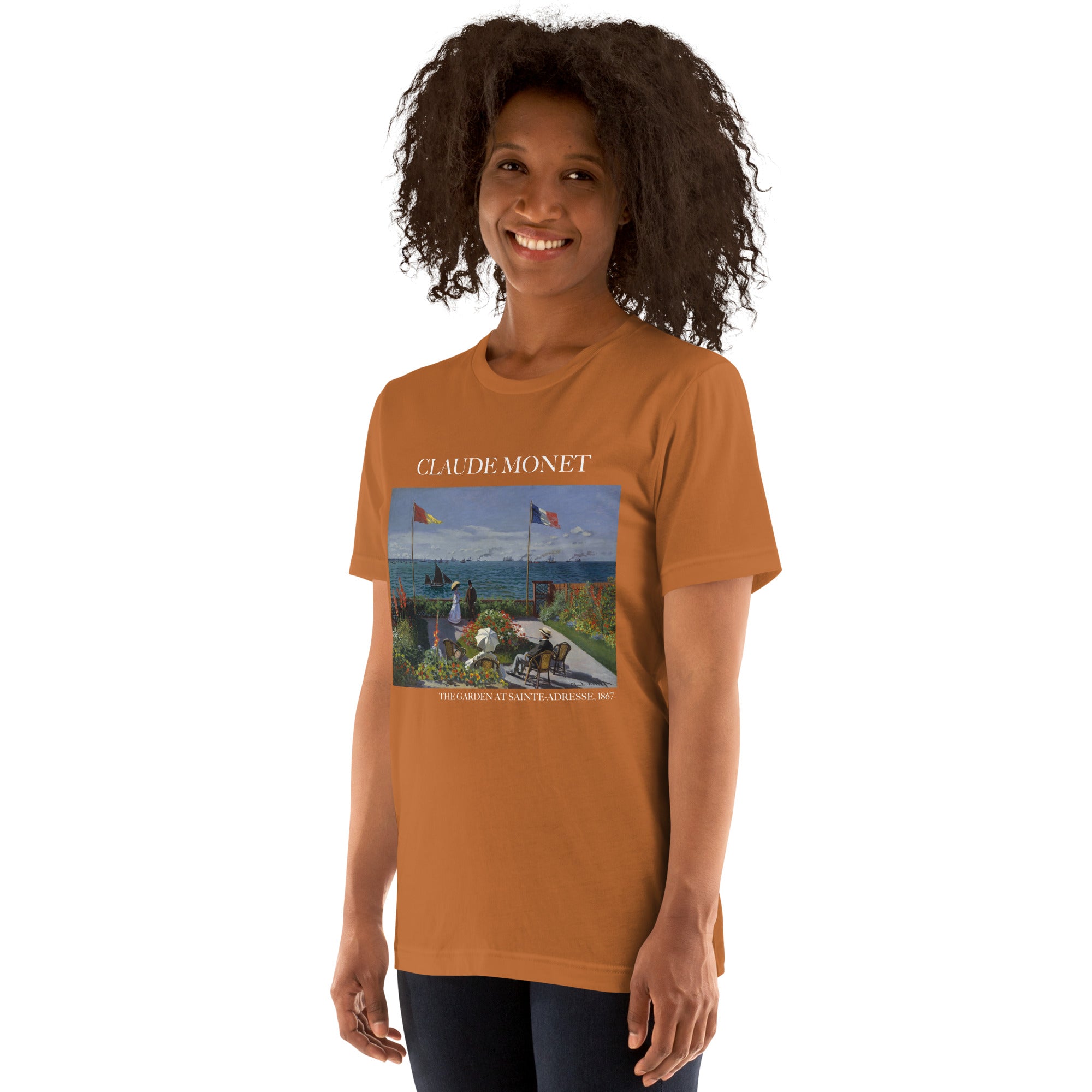 Claude Monet 'Der Garten in Sainte-Adresse' Berühmtes Gemälde T-Shirt | Unisex Klassisches Kunst-T-Shirt