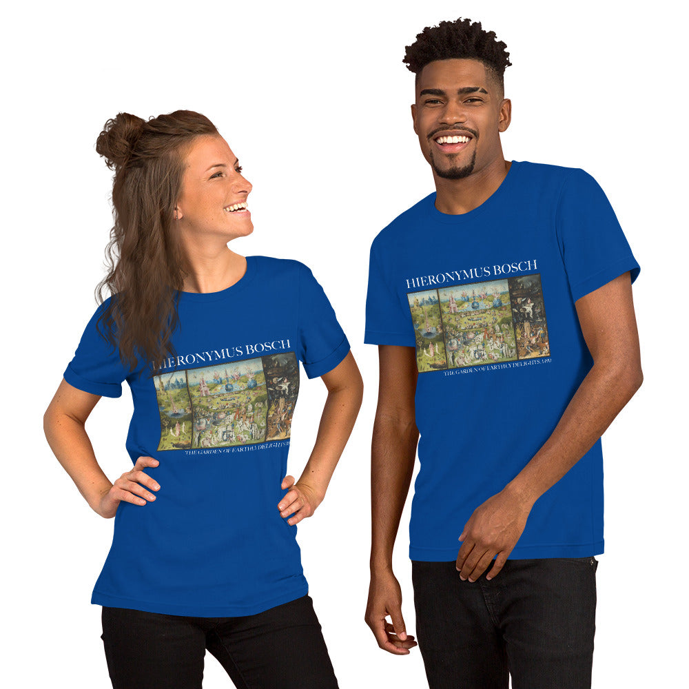 T-Shirt mit berühmtem Gemälde „Der Garten der Lüste“ von Hieronymus Bosch | Unisex-T-Shirt im klassischen Kunststil 