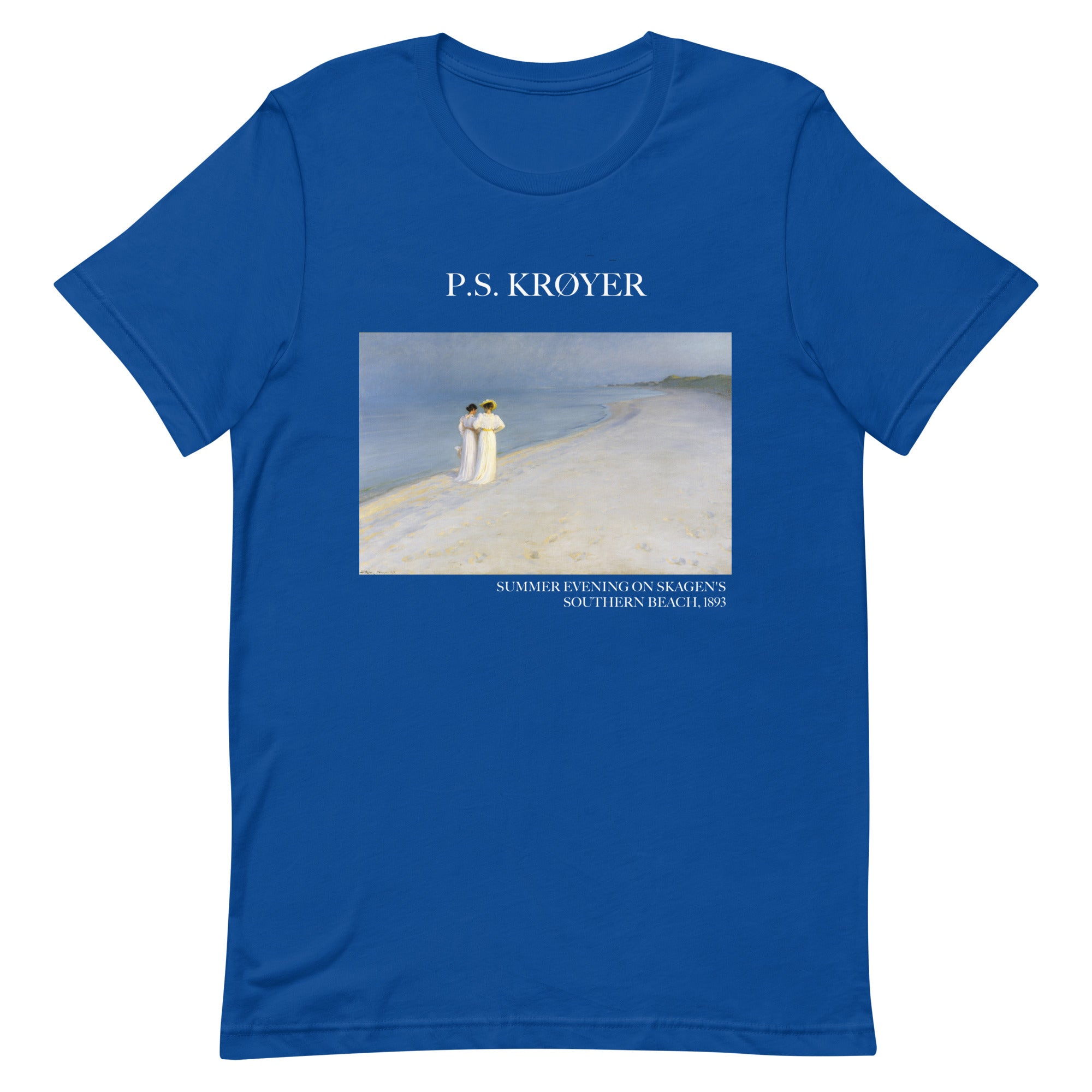T-Shirt mit berühmtem Gemälde „Sommerabend am Südstrand von Skagen“ von PS Krøyer | Unisex-T-Shirt mit klassischem Kunst-Motiv