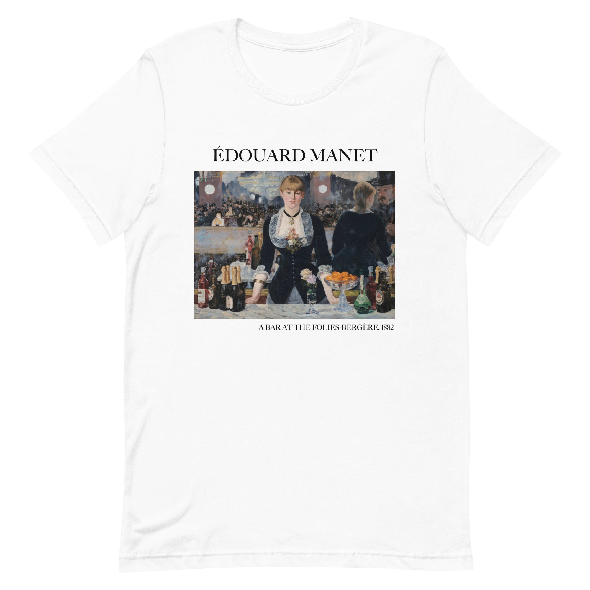 T-Shirt mit berühmtem Gemälde „Eine Bar in den Folies-Bergère“ von Édouard Manet | Unisex-T-Shirt im klassischen Kunststil