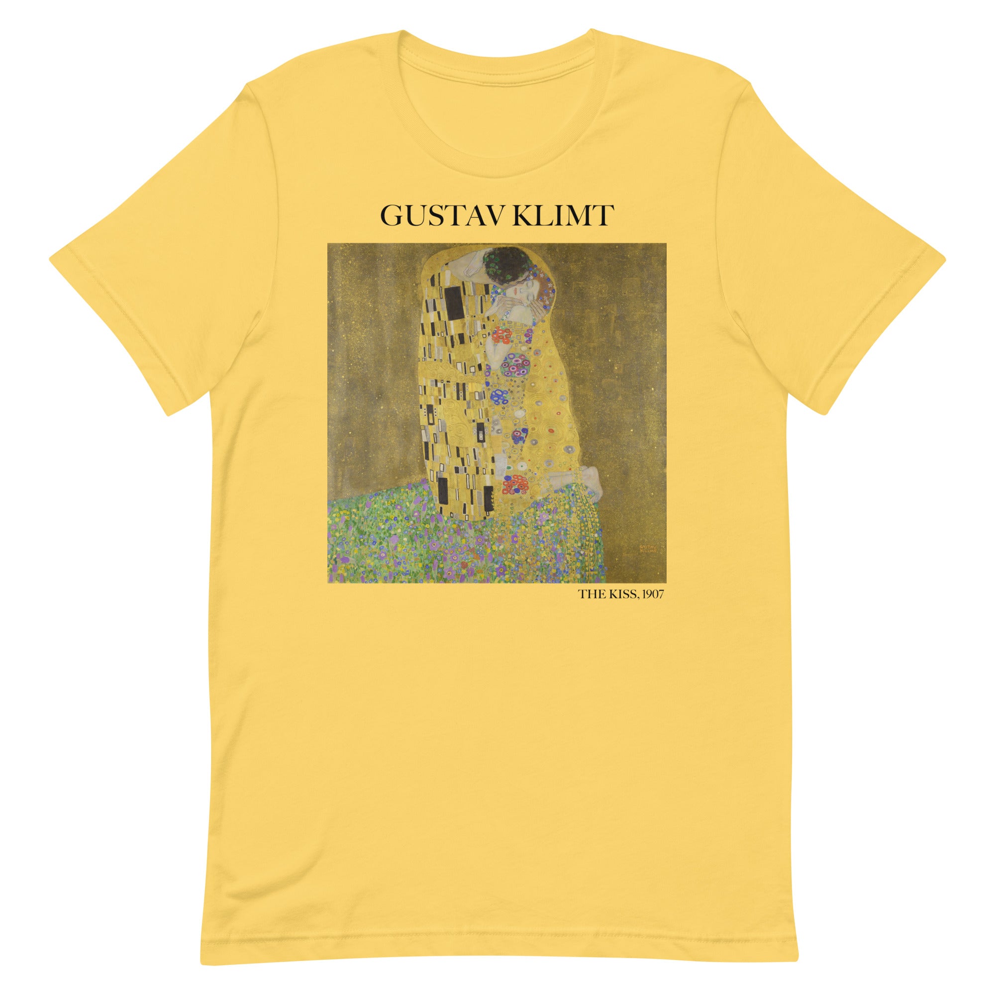Gustav Klimt 'Der Kuss' Berühmtes Gemälde T-Shirt | Unisex Klassisches Kunst T-Shirt