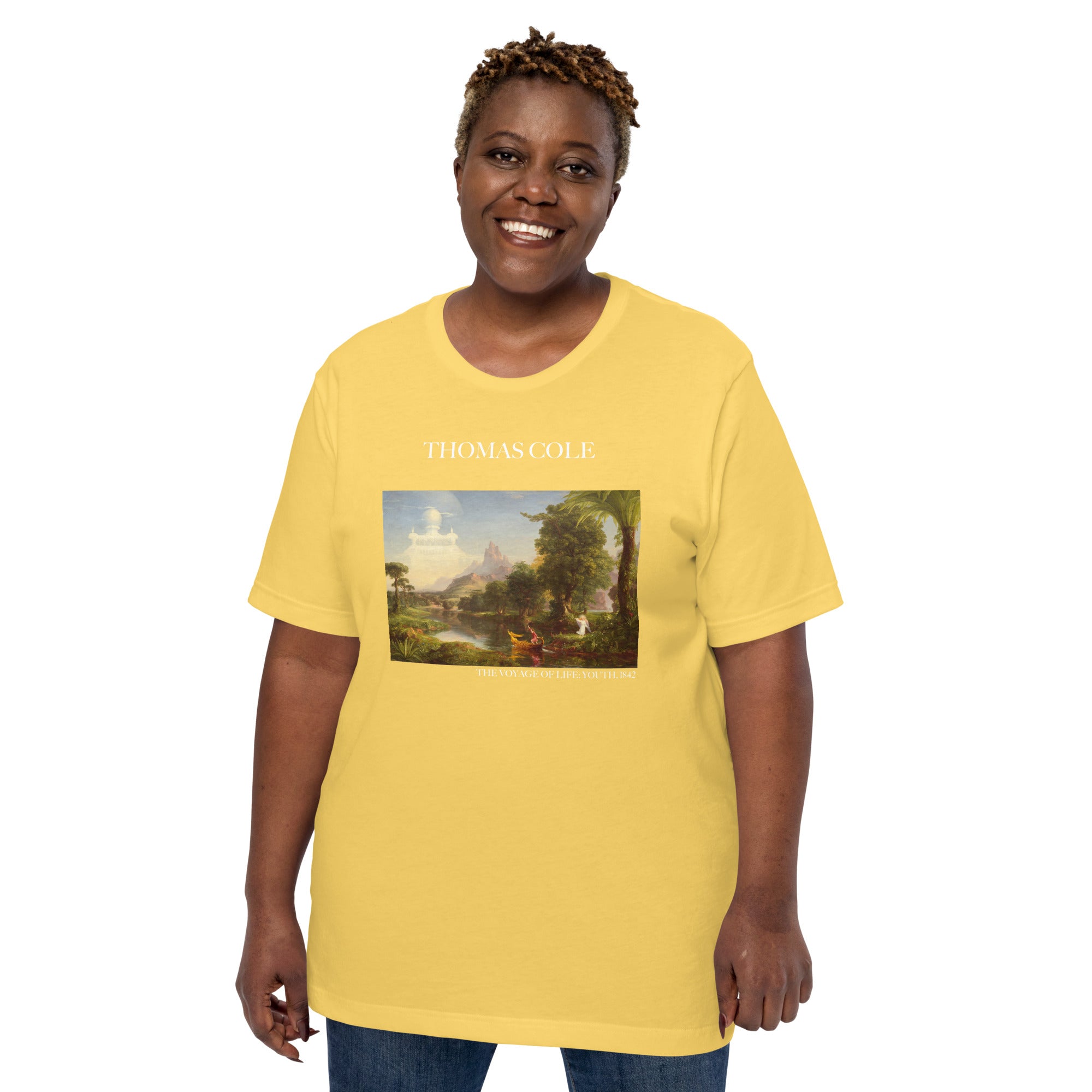 Thomas Cole T-Shirt mit berühmtem Gemälde „The Voyage of Life: Youth“ | Unisex-T-Shirt im klassischen Kunst-Stil