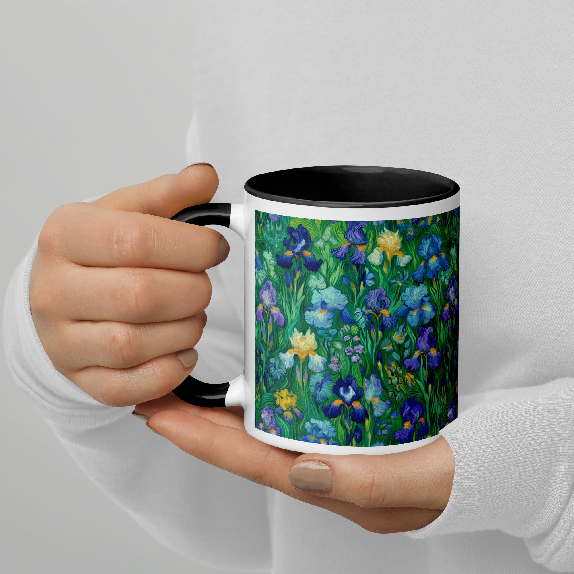 Keramiktasse „Schwertlilien“ von Vincent van Gogh, berühmtes Gemälde | Hochwertige Kunsttasse