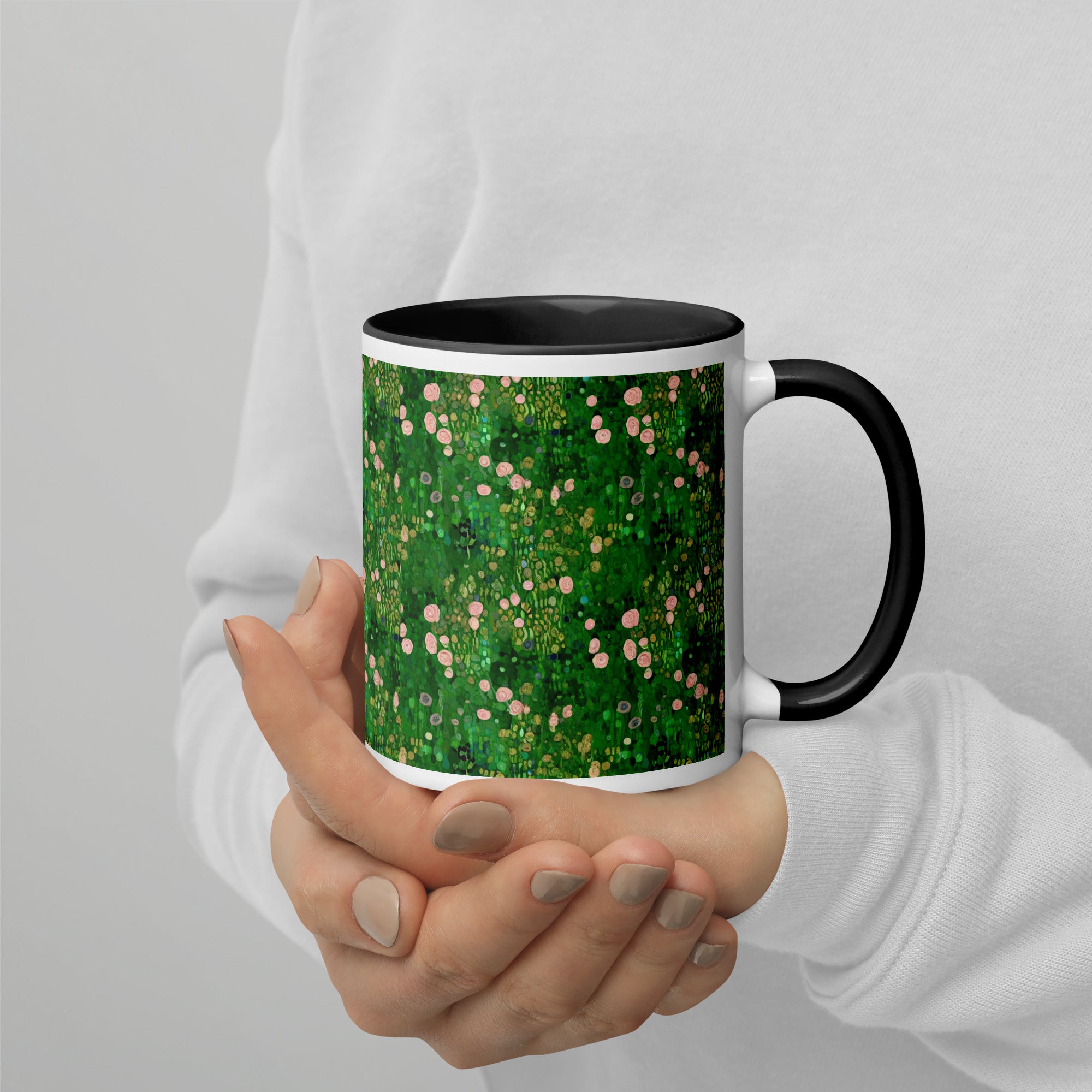 Keramiktasse „Rosenbüsche unter den Bäumen“ von Gustav Klimt, berühmtes Gemälde | Hochwertige Kunsttasse