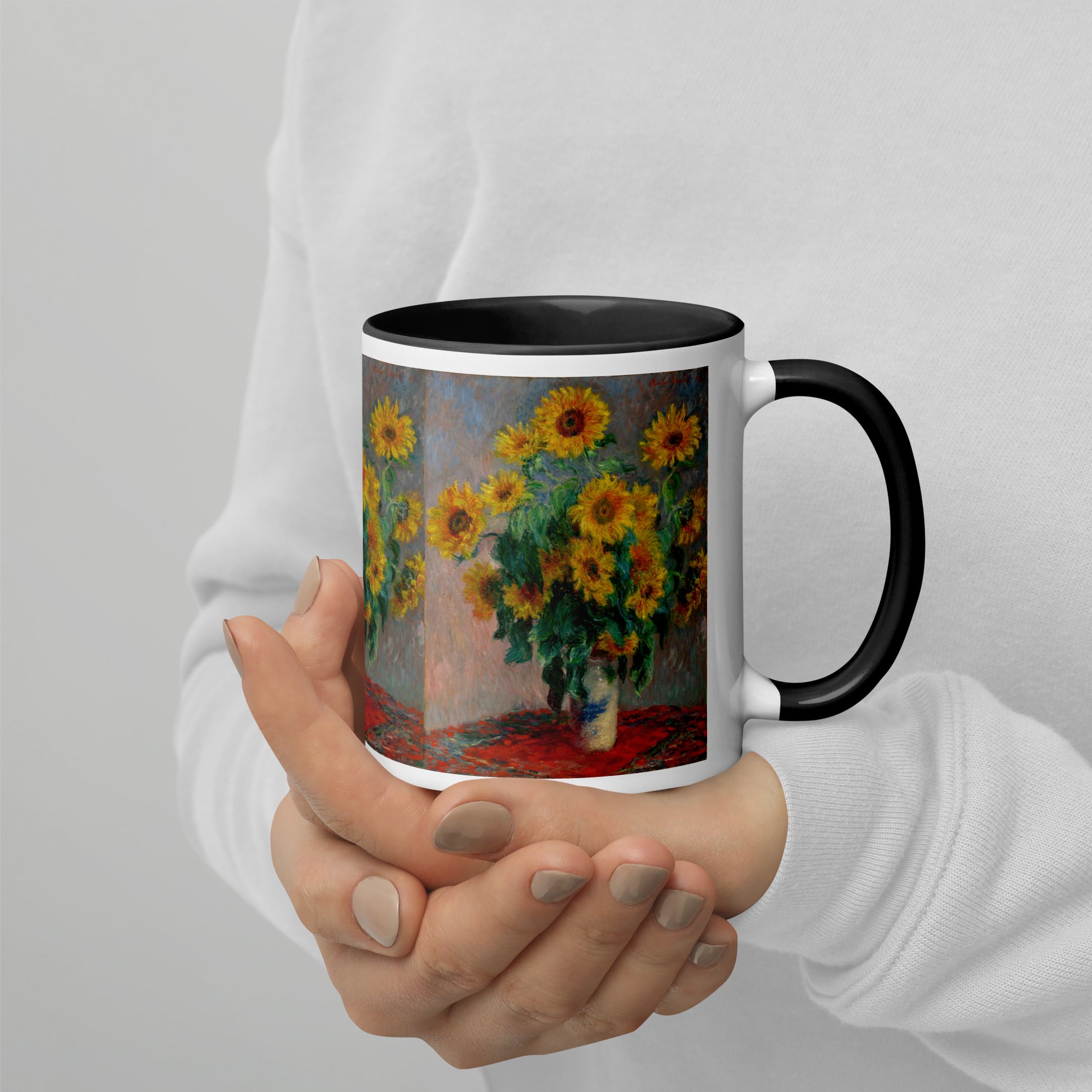 Keramiktasse „Sonnenblumenstrauß“ von Claude Monet, berühmtes Gemälde | Hochwertige Kunsttasse