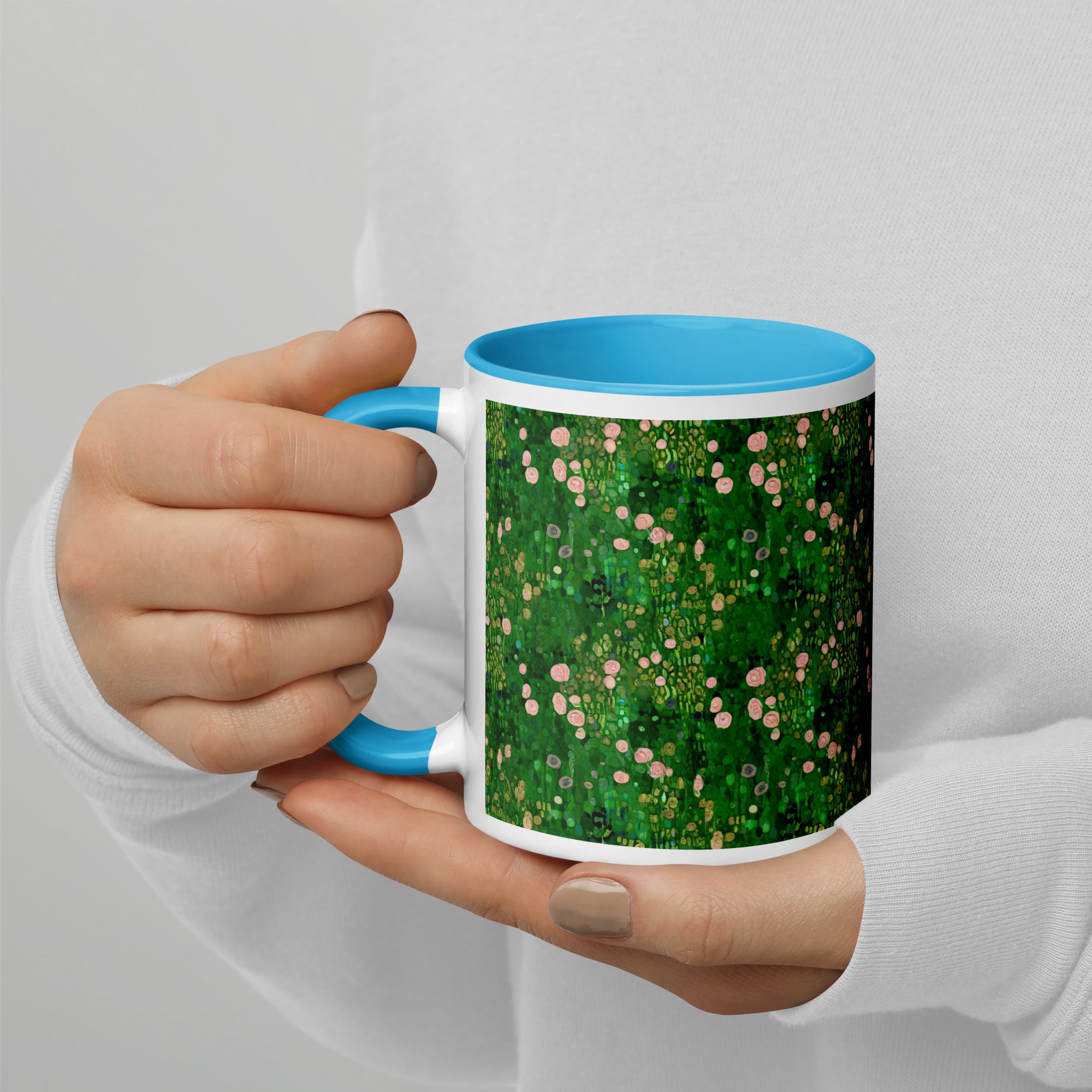 Gustav Klimt 'Rosebushes under the Trees' Famous Painting Ceramic Mug | Premium Art Mug