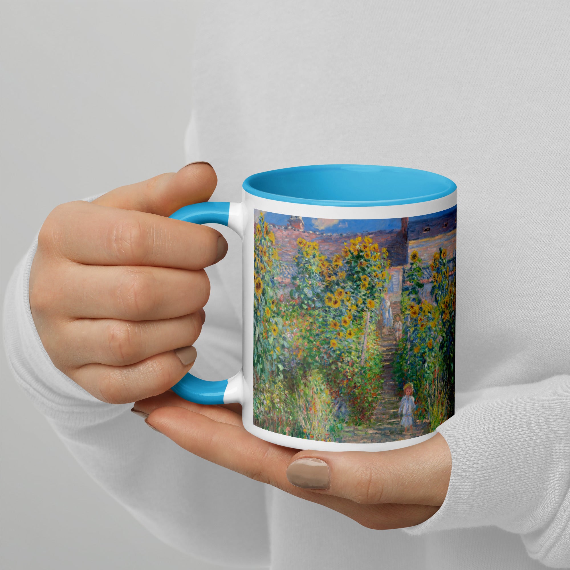 Keramiktasse „Der Garten des Künstlers in Vétheuil“ von Claude Monet, berühmtes Gemälde | Hochwertige Kunsttasse 